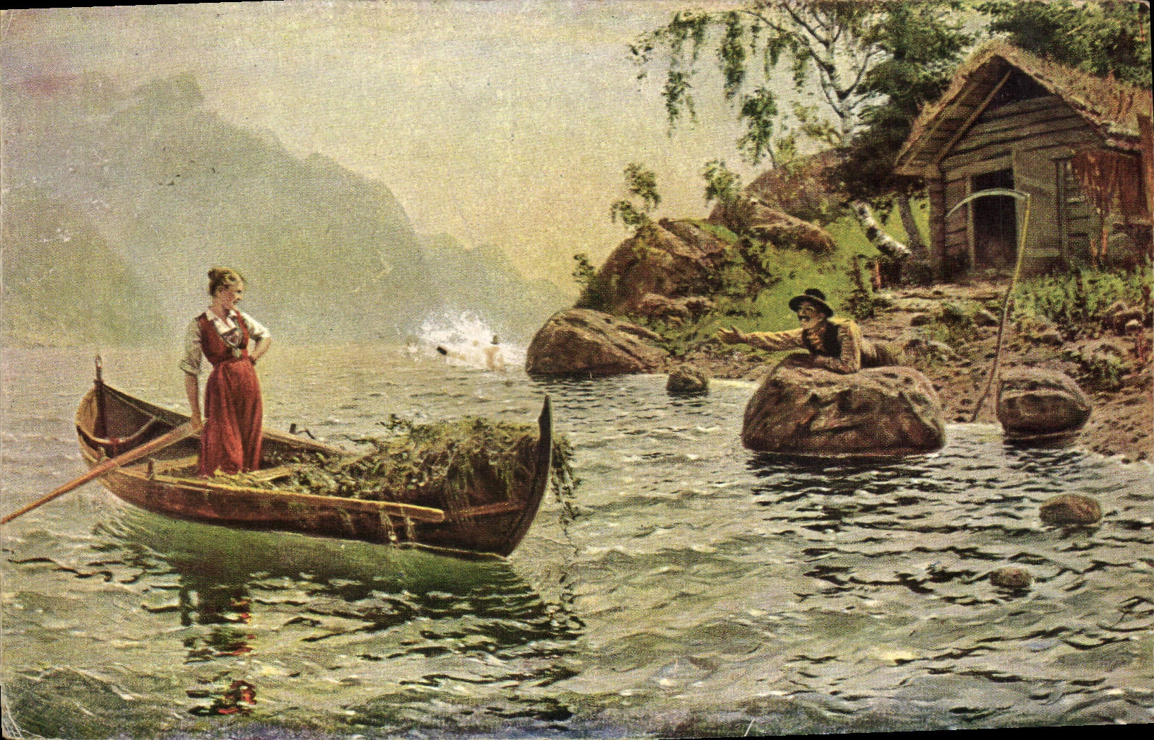 VINTAGE POSTCARD Dahl the safety of the love