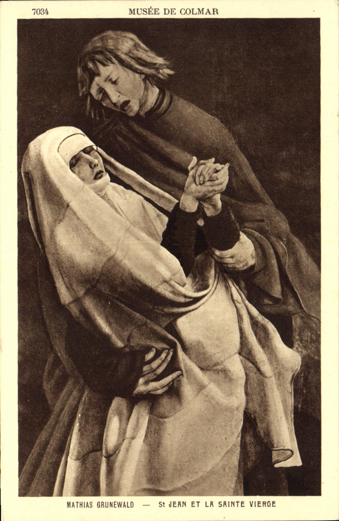 VINTAGE POSTCARD Mathias Grunewald St Jean And the Blessed Virgin Museum of Colmar