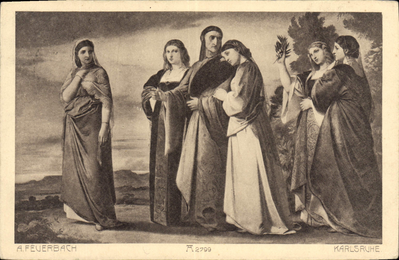 VINTAGE POSTCARD Afeuerbach Karlsruhe