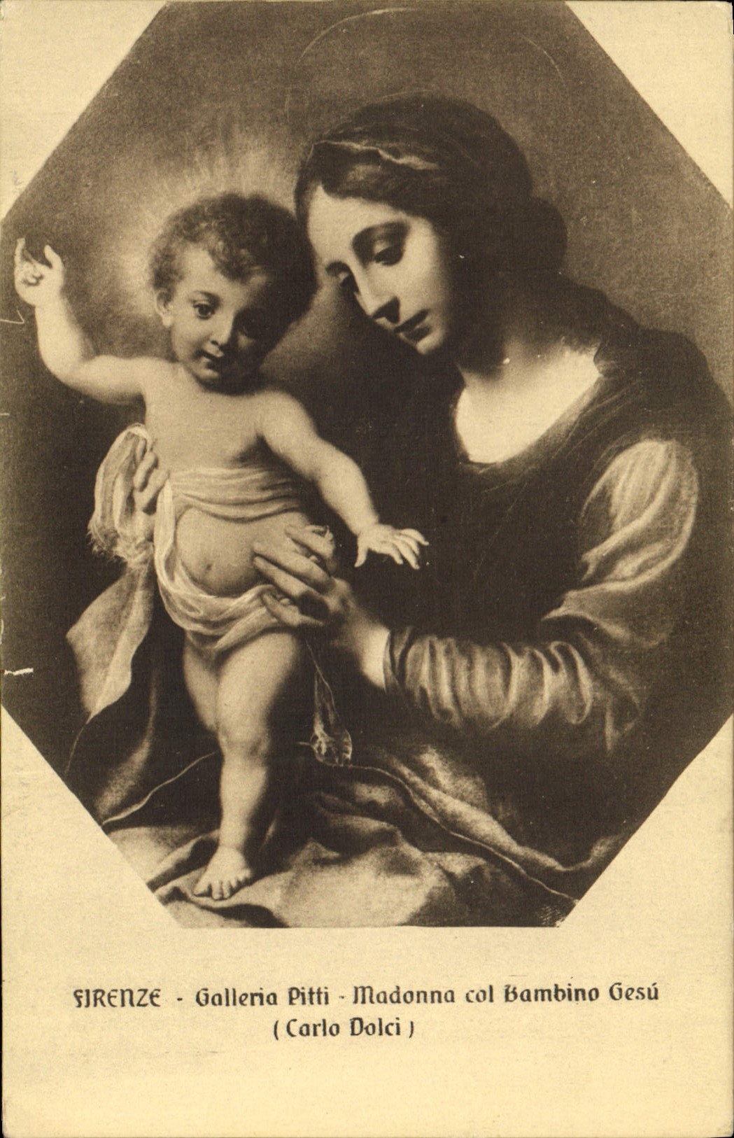 CPA Firenze Galleria Pitti Madonna Col Bambino Gesu Carlo Dolci