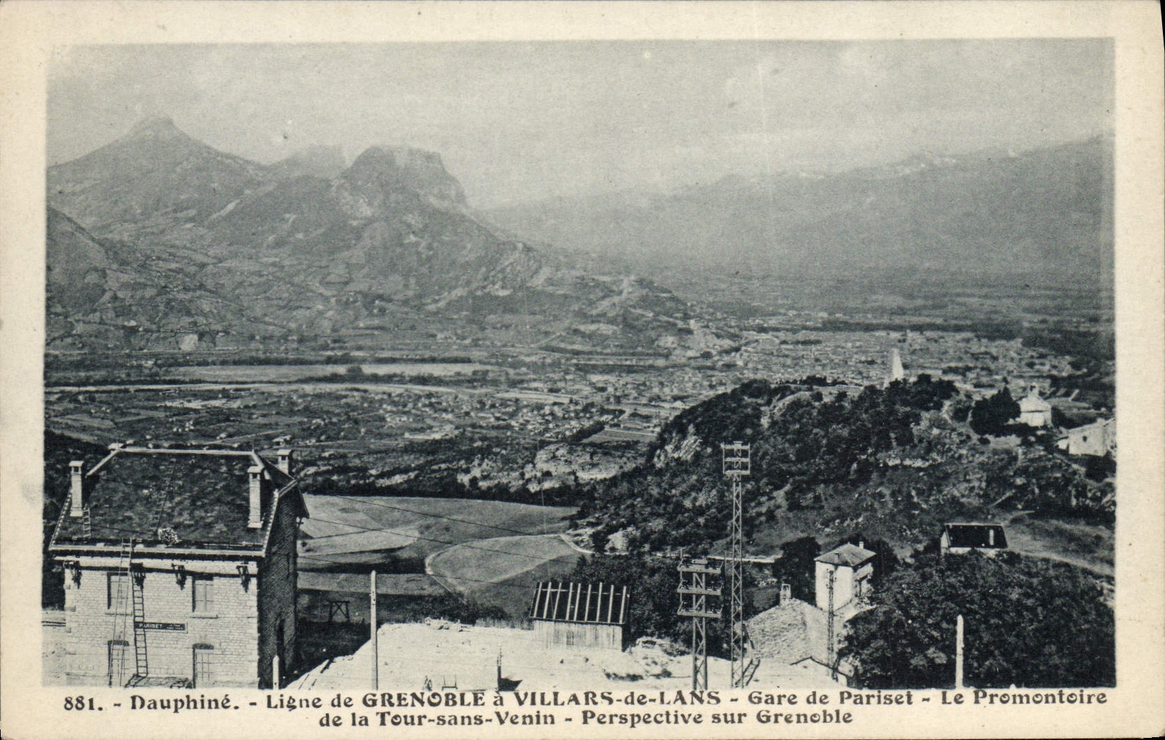 La POSTAL Ligne de la VENDIMIA de Grenoble tiene Villars de Lans Gare de Pariset el promontorio de la torre de la perspectiva sin veneno en Grenoble