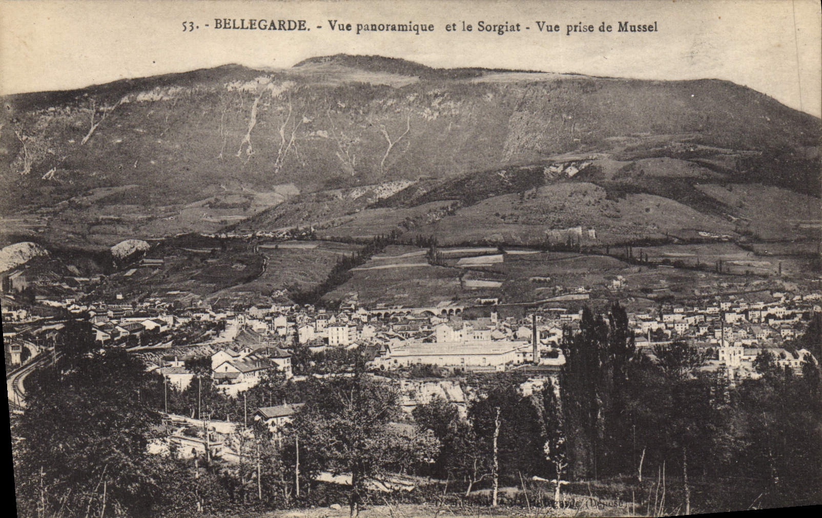 Opinión panorámica y Sorgiat de Bellegarde de la POSTAL de la VENDIMIA vista del mejillón