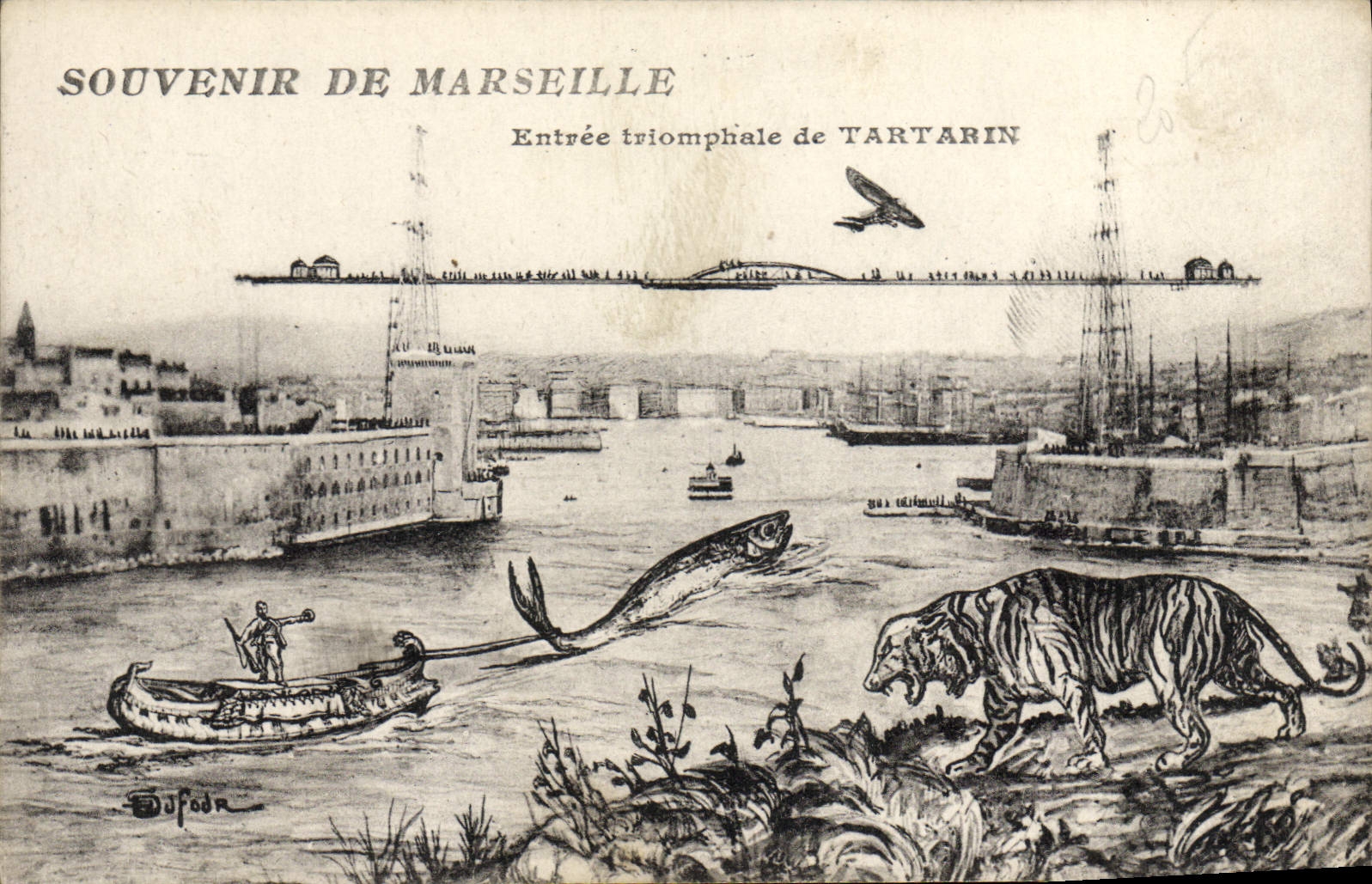 CPA Souvenir De Marseille Entree triomphale de Tartarin Tigre