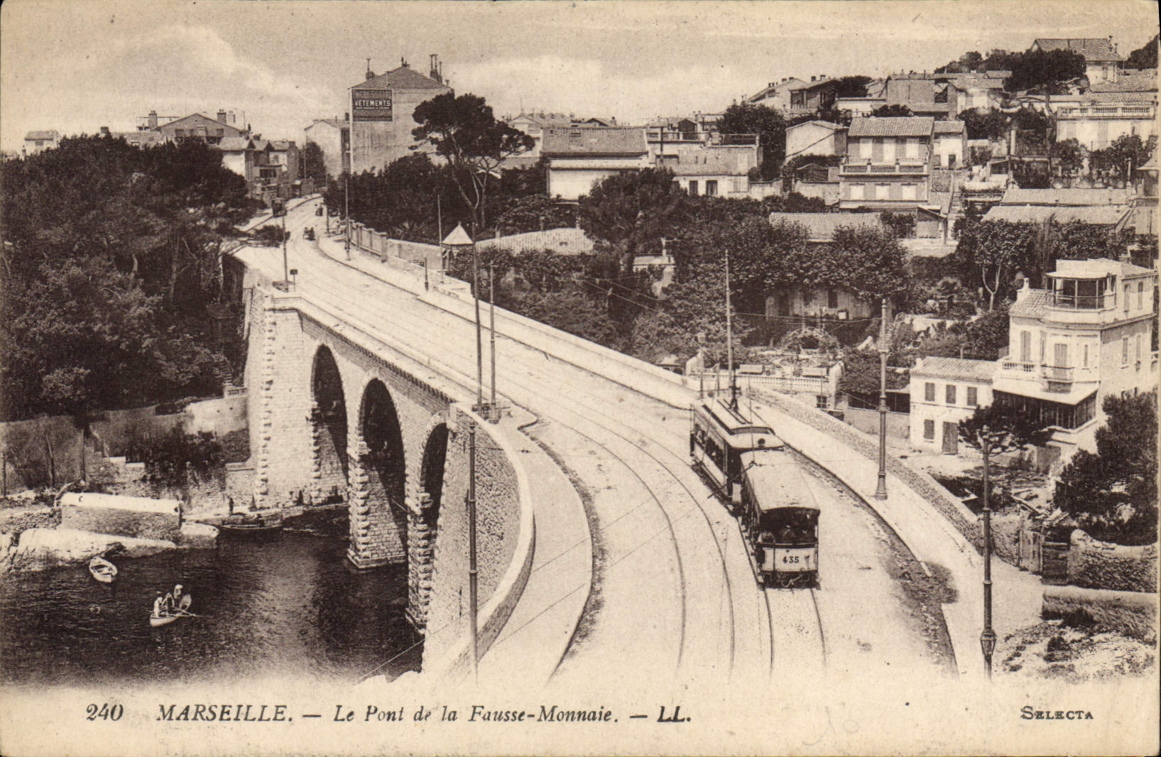CPA Marseille Le Pont de la Fausse Monnaie Tramway