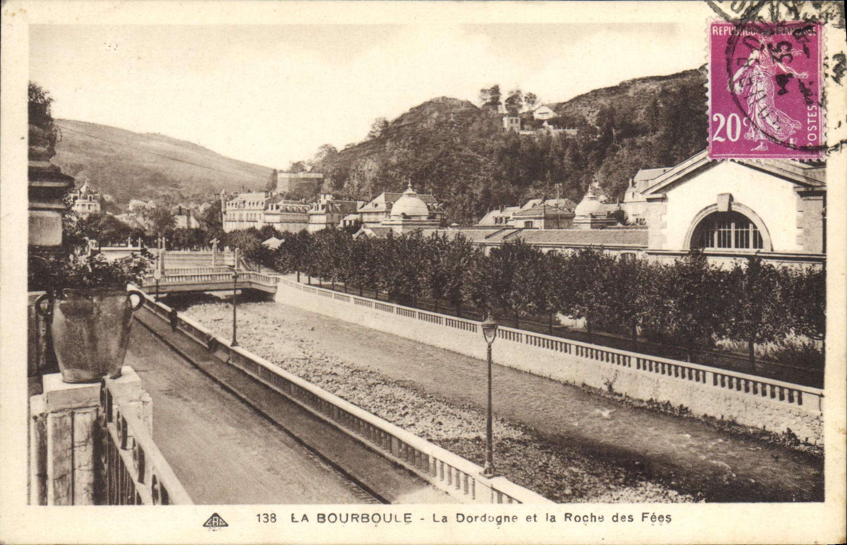 VINTAGE POSTCARD Bourboule Dordugne and the Rock of the Fairies