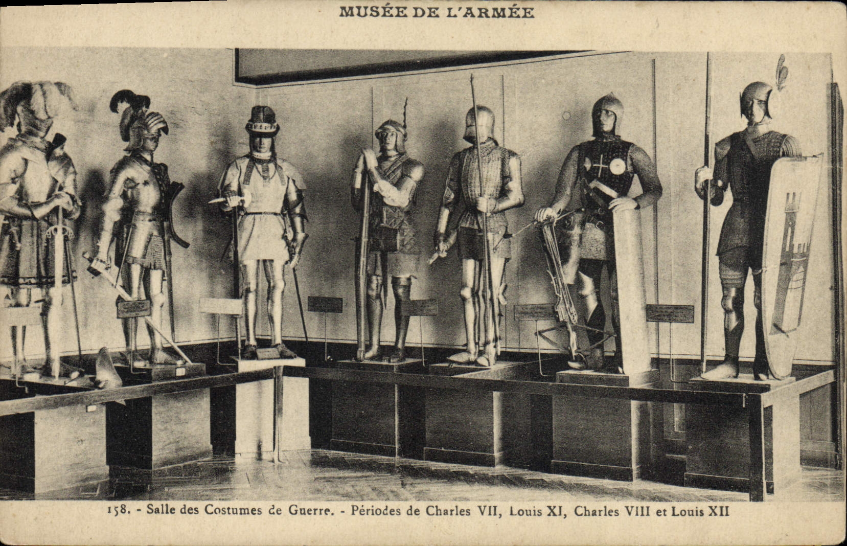 VINTAGE POSTCARD Paris Hotel Of the Invalids Museum the Army Costumes of war Charles VII Louis XI Charles VIII Louis XII