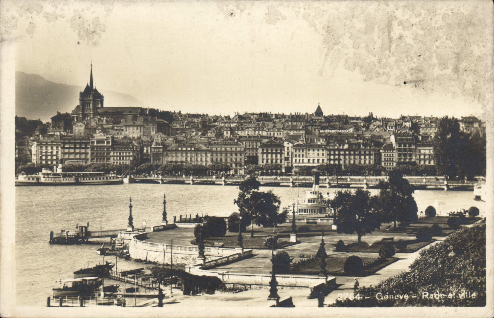 VINTAGE POSTCARD Geneva Splits and city