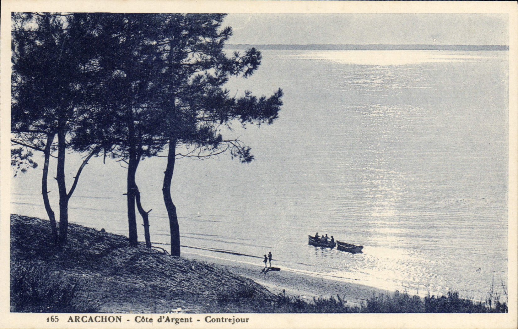VINTAGE POSTCARD Arcachon Dimensions Contrejour Money