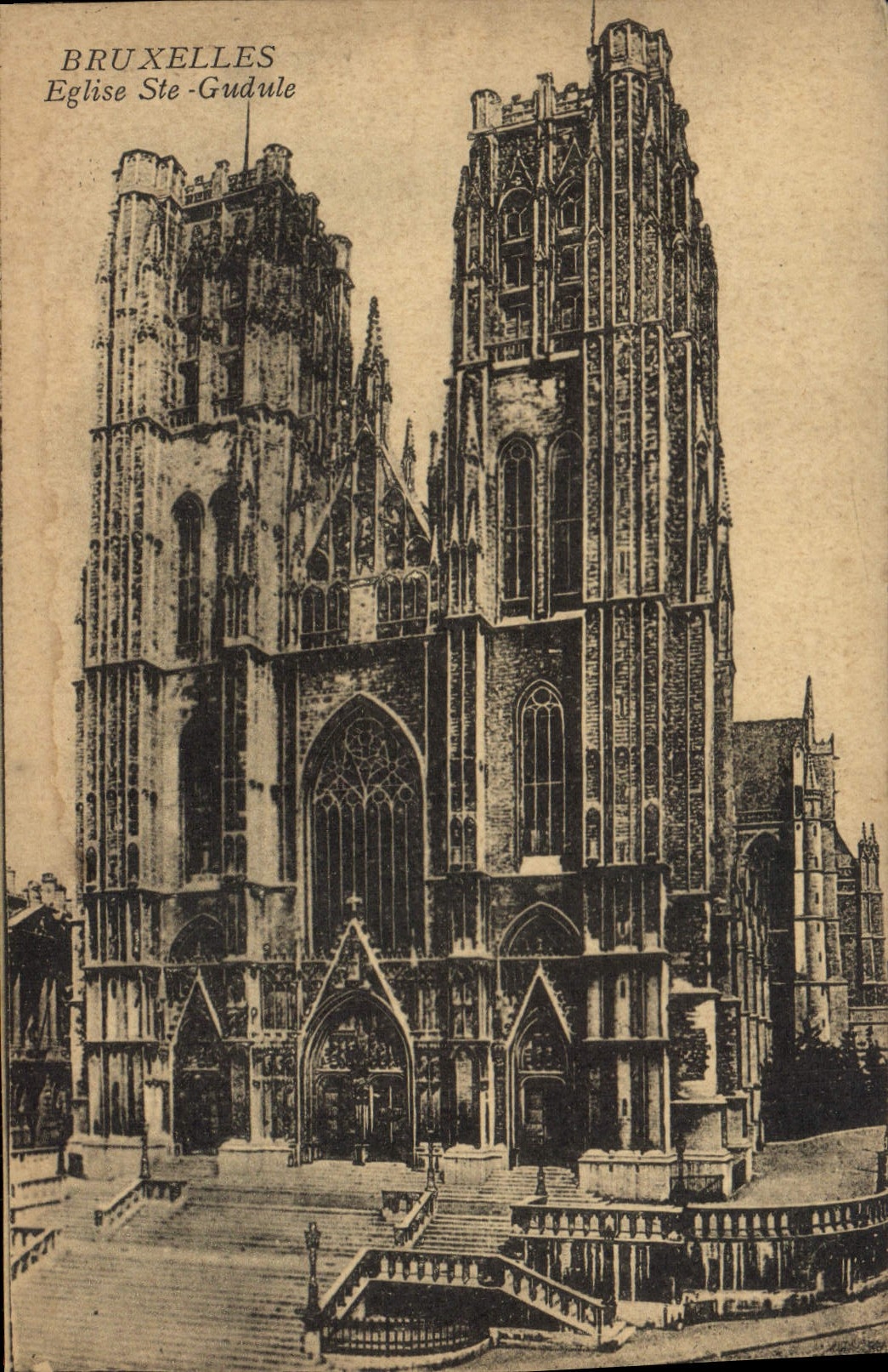 CPA Bruxelles Eglise Ste Gudule