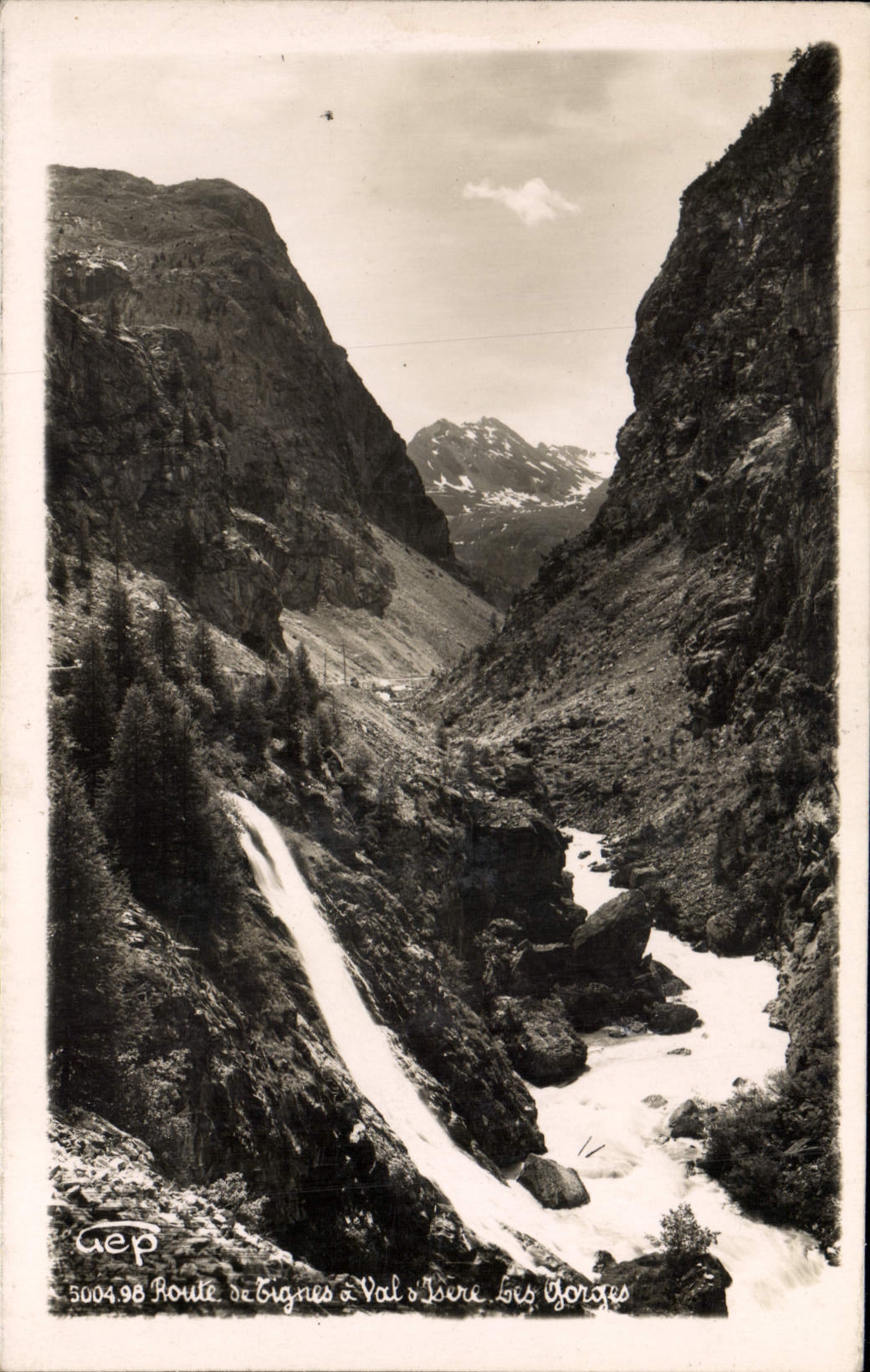 VINTAGE POSTCARD Route De Tignes has Valley of Isere the throats