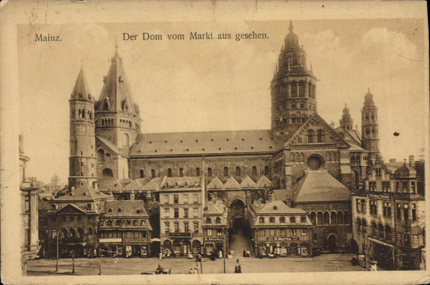 Dom Vom Marke Aus Gesehen de Maguncia Der de la POSTAL de la VENDIMIA