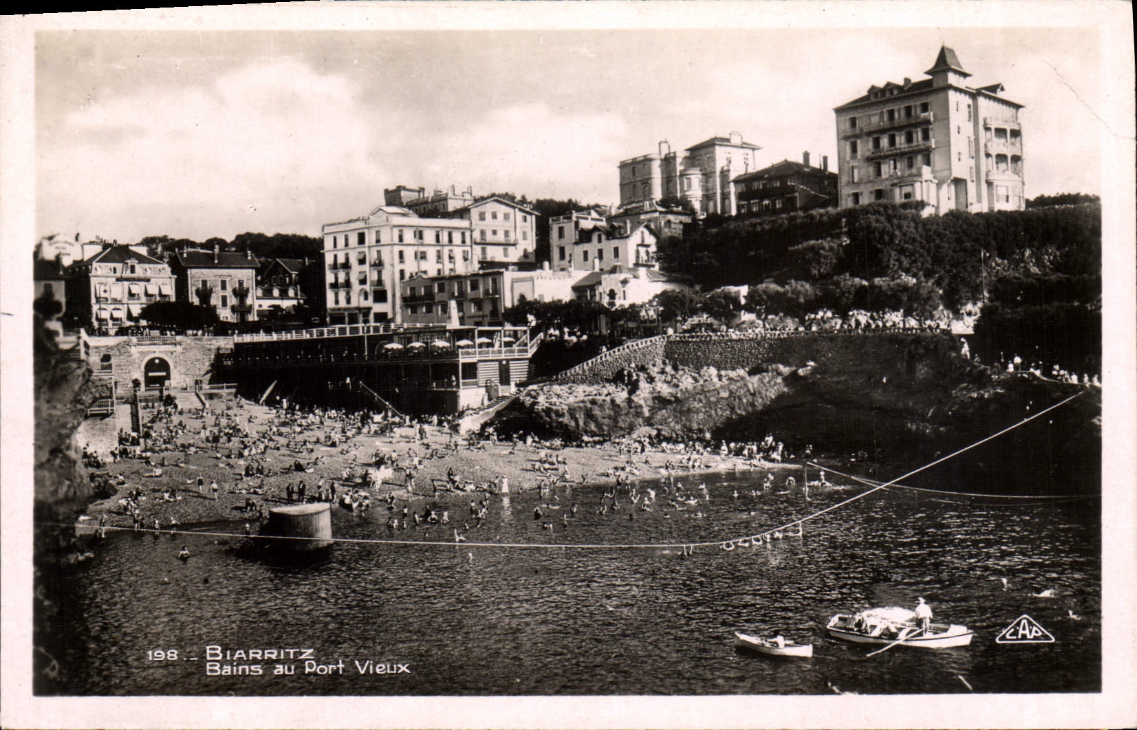 MODERN CARD Biarritz Baths With the Old Port