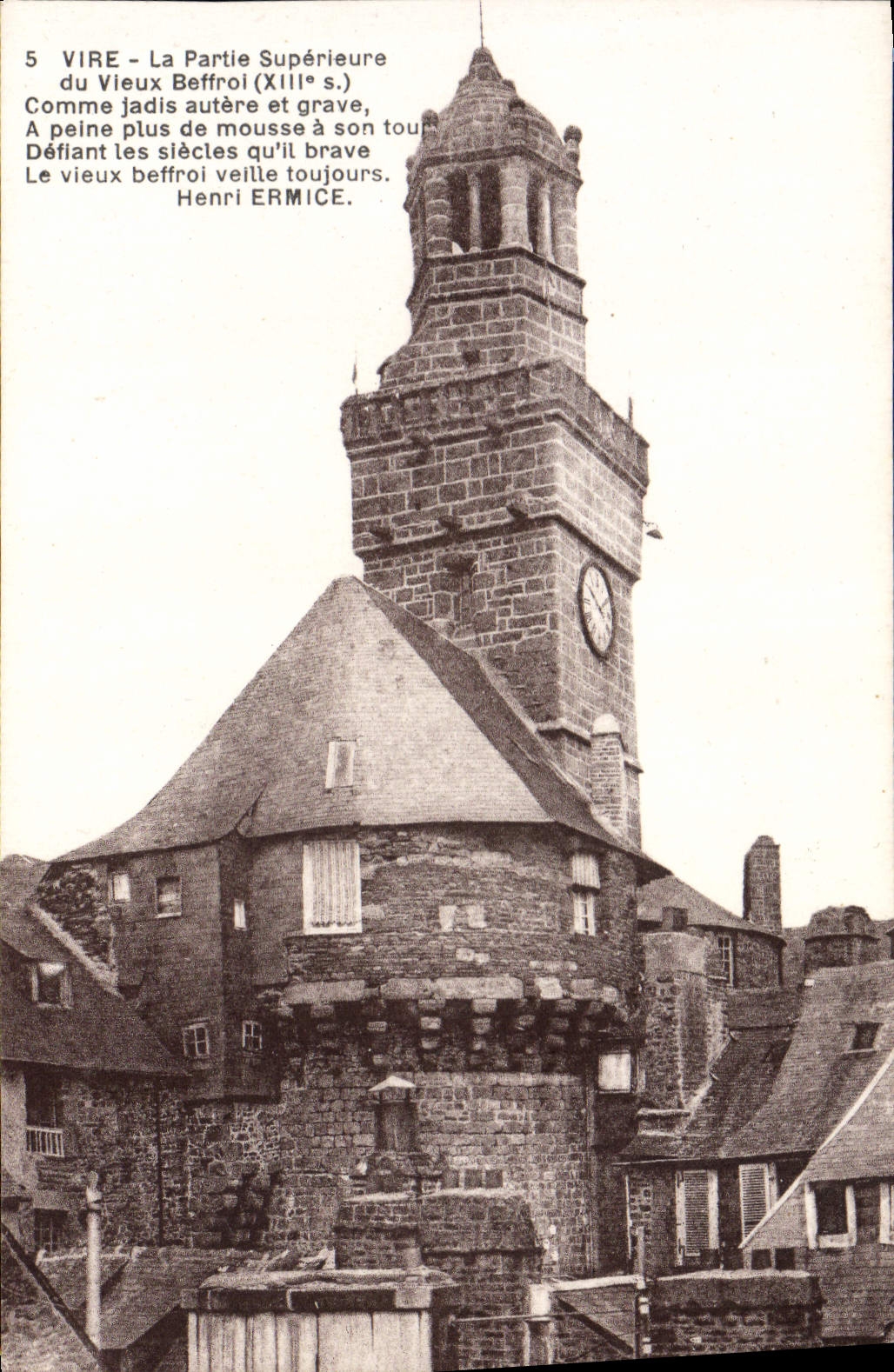 CPA Vire La Partie Superieure Du Vieux Beffroi