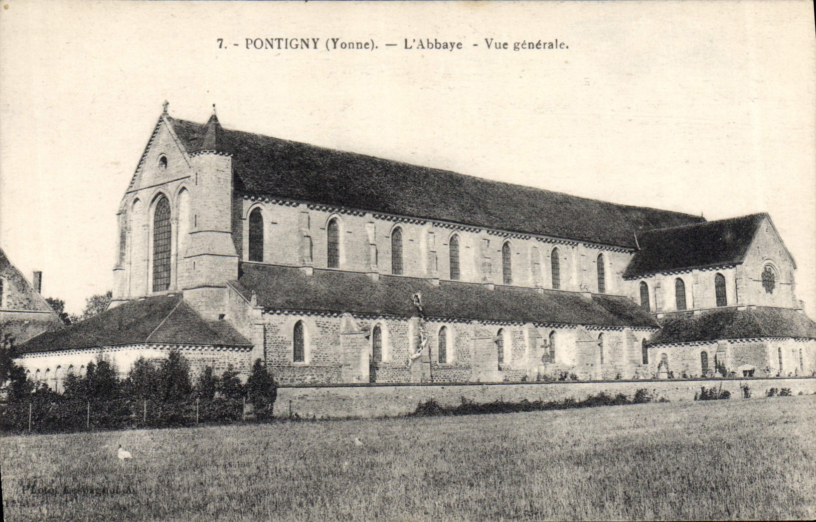 VINTAGE POSTCARD Pontigny the Abbey View