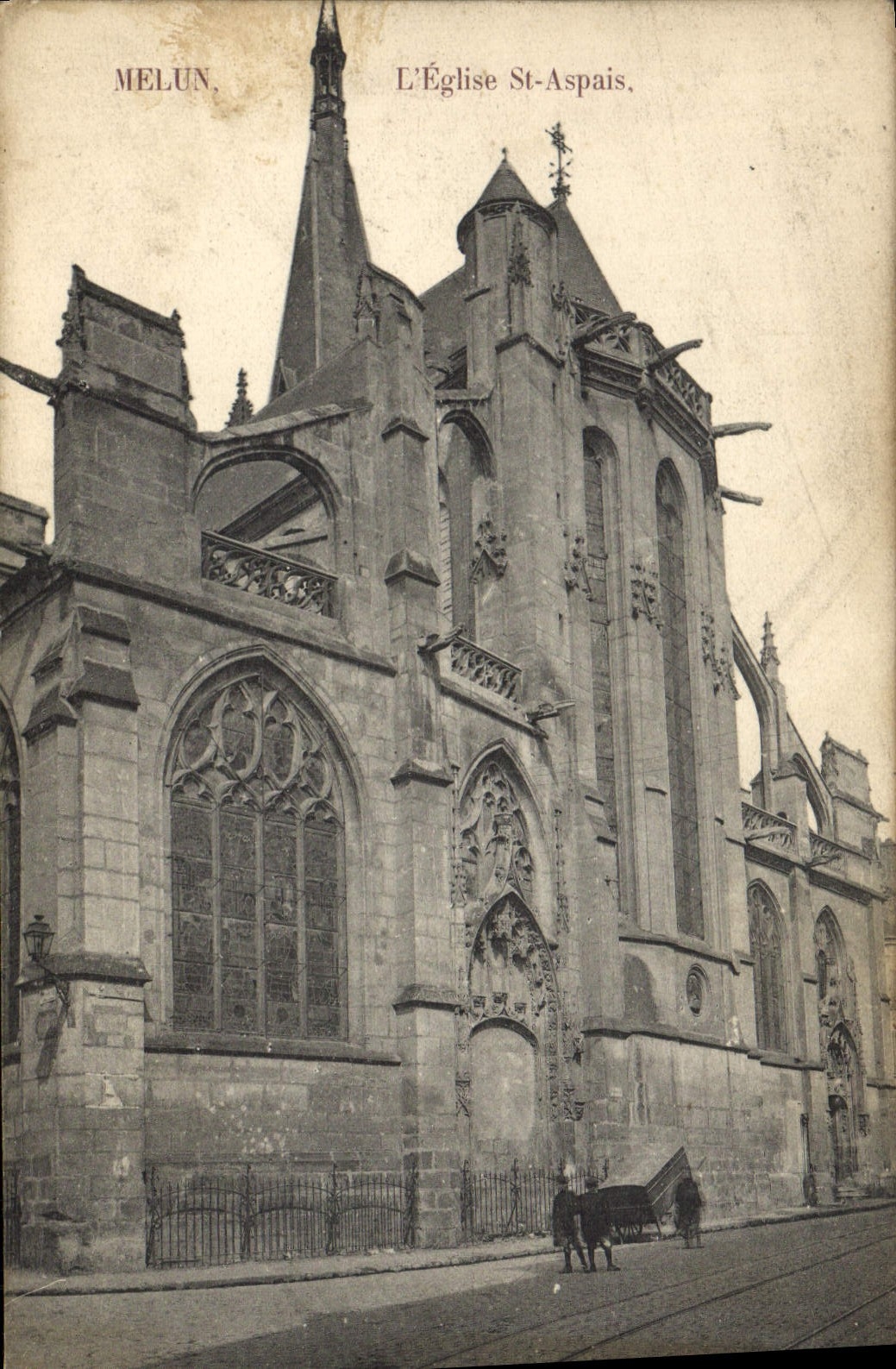 VINTAGE POSTCARD Melun the Church St Aspais