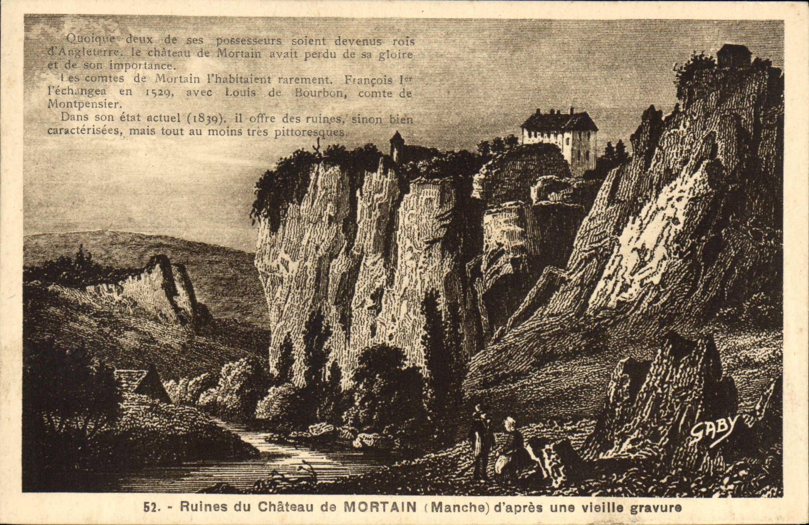 CPA Ruines Du Chateau De Mortain Dapres Une Vielille gravure