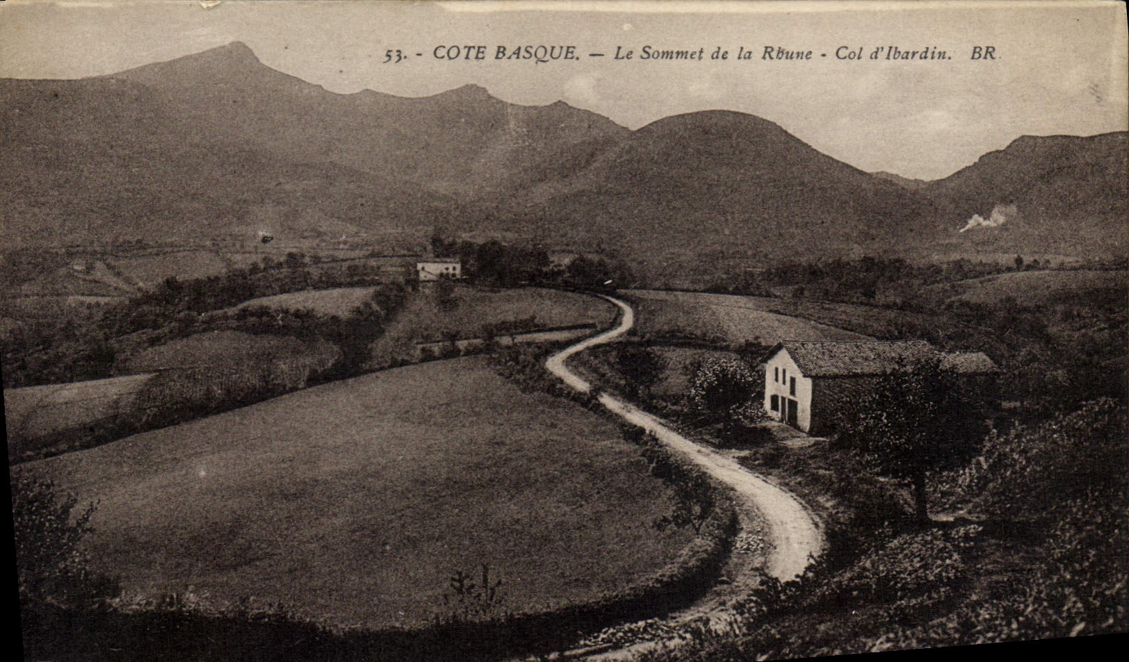 VINTAGE POSTCARD Basque Dimension the top of Rhune Collar of Ibardin