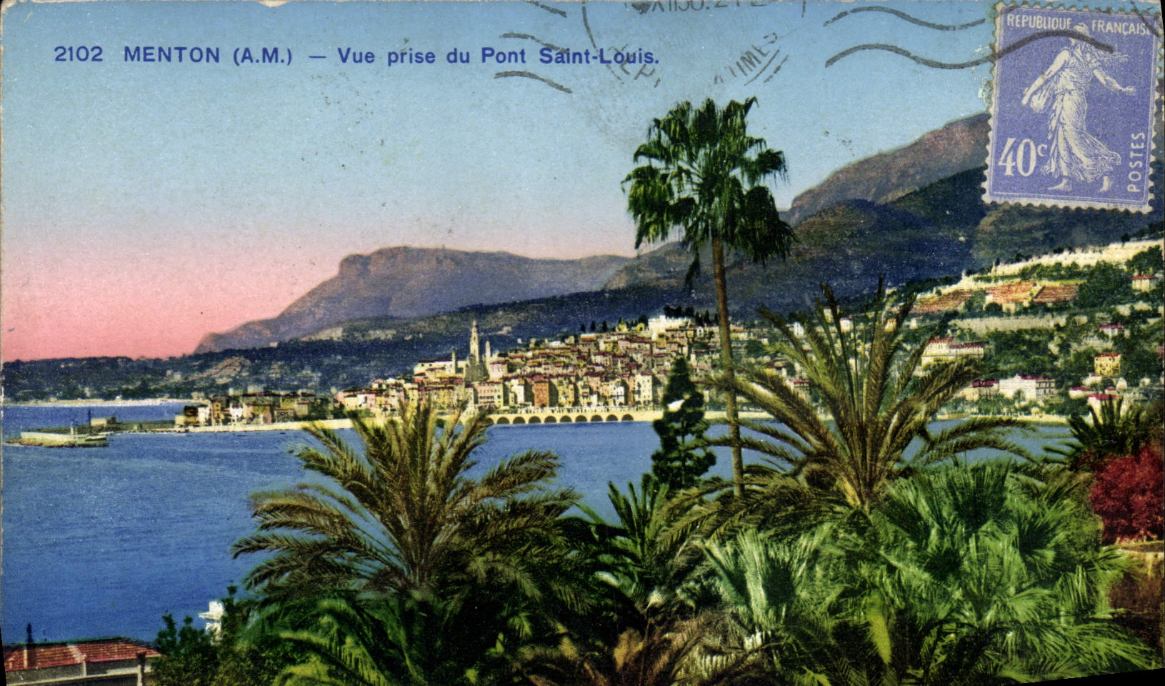 CPA Menton Vue Prise du Pont Saint Louis
