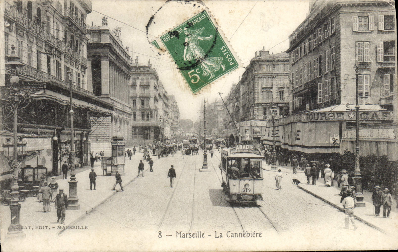 CPA Marseille La Cannebiere Tramway