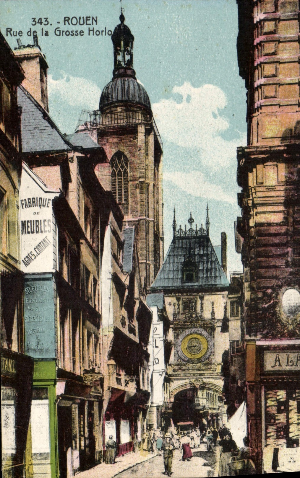 CPA Rouen Rue de la Grosse Horloge