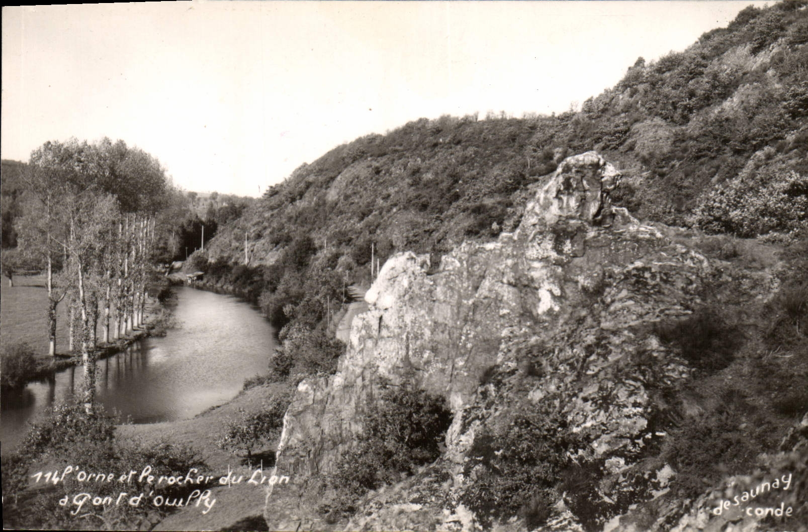 CPA L'Orne Et le Rocher Du Lion Pont d4ouilly 
