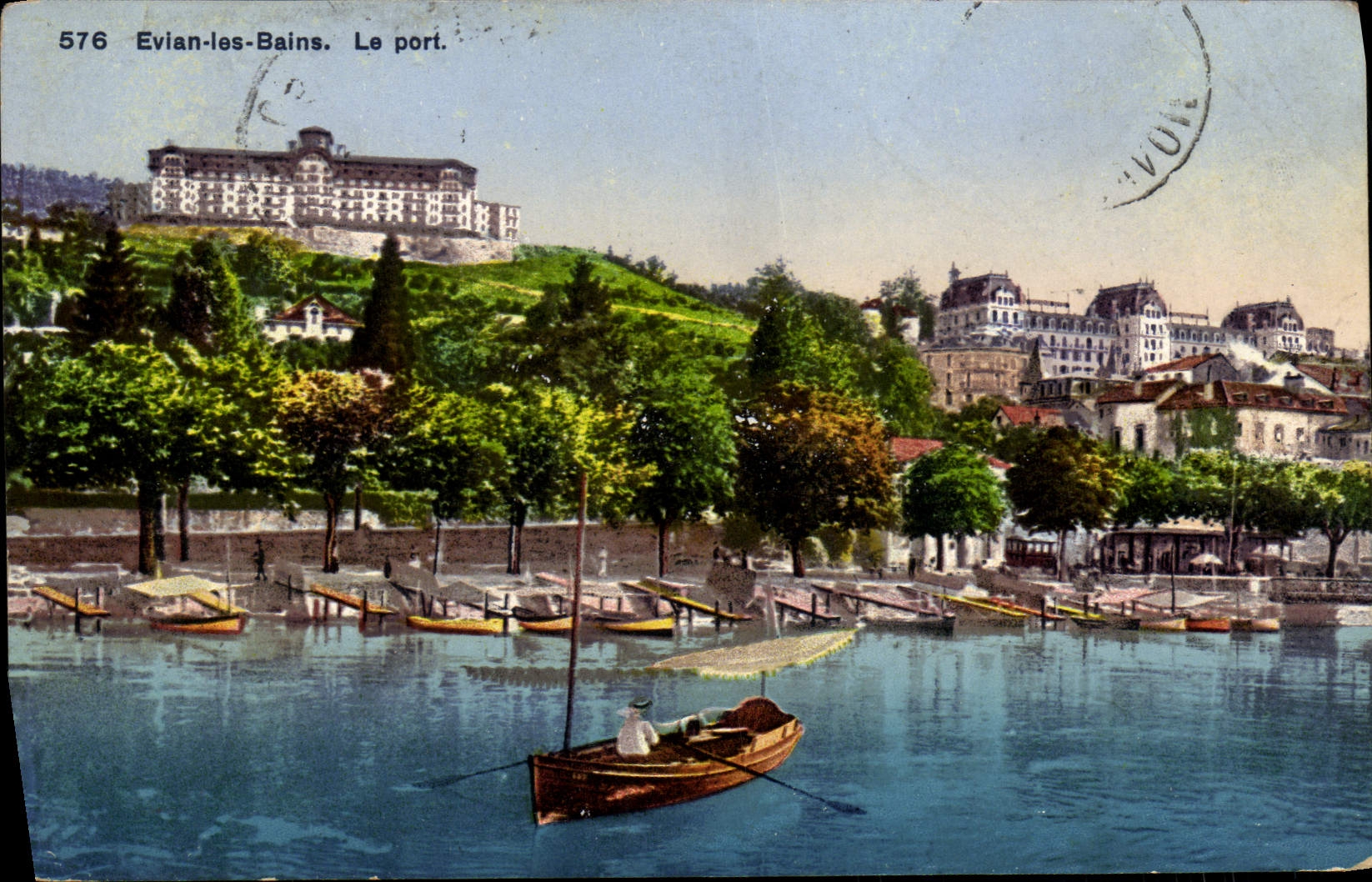 VINTAGE POSTCARD Evian Les Bains the Port