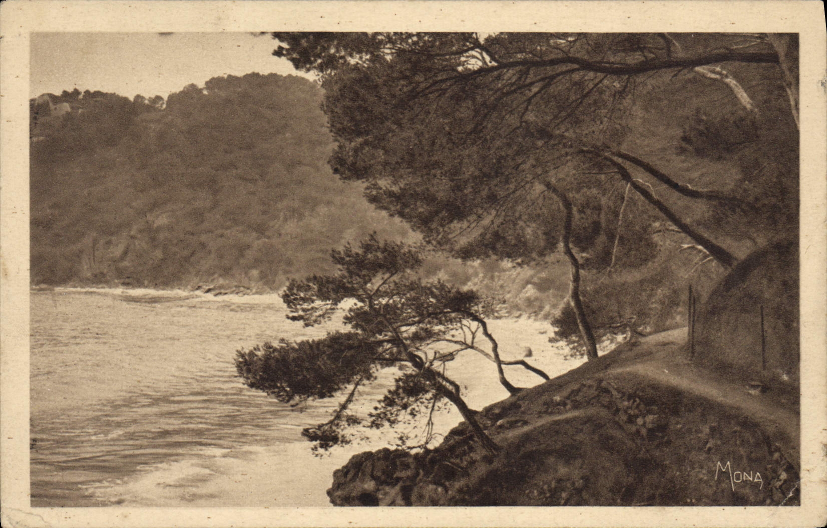 VINTAGE POSTCARD Toulon Path Of Mourillon In the Brown Cape