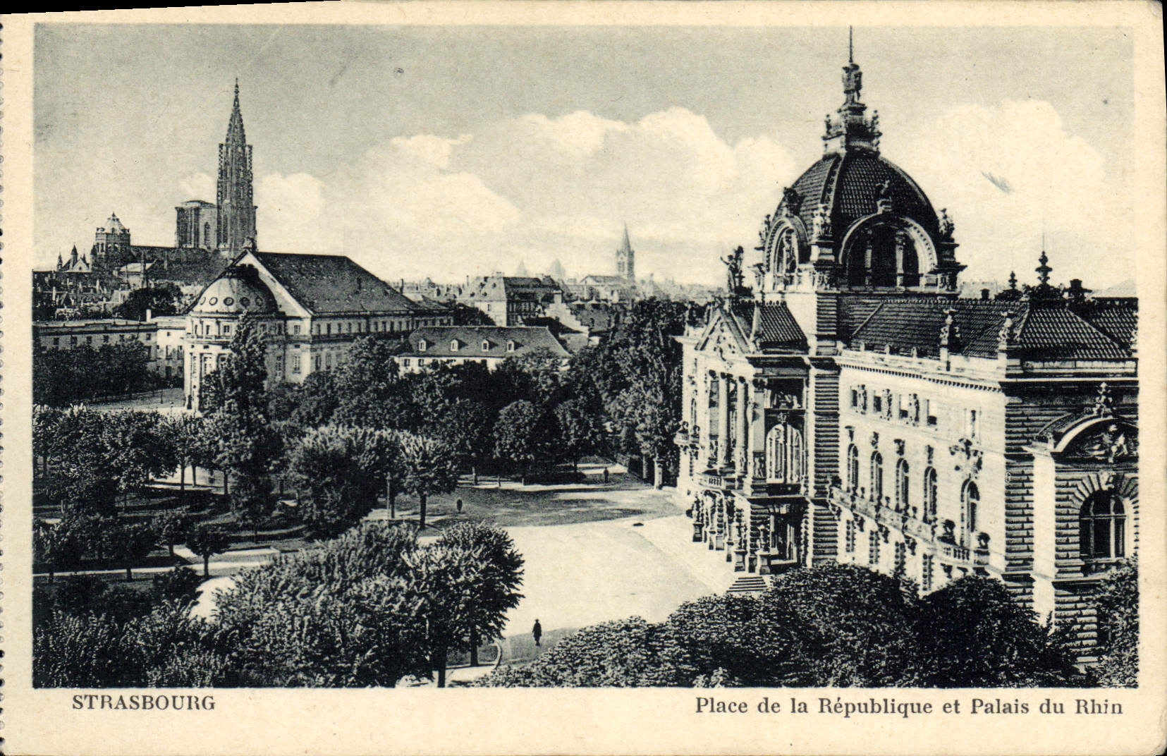 La POSTAL Estrasburgo de la VENDIMIA coloca la república y el paladar del Rin