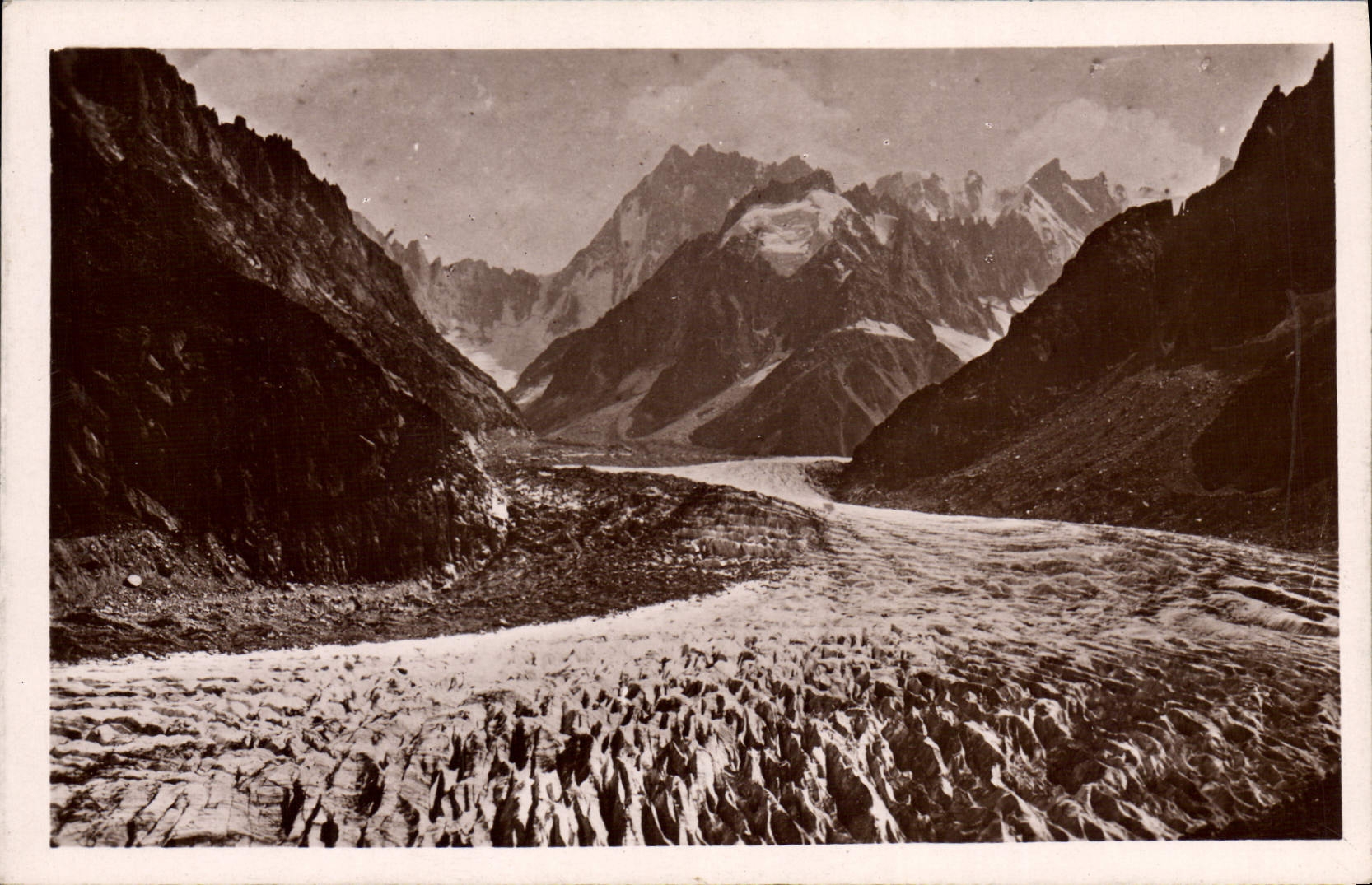 POSTAL MODERNA mar de Chamonix del hielo