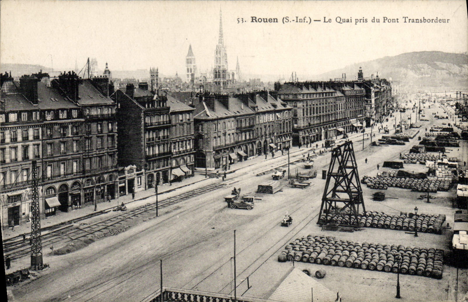 CPA Rouen Le Qui Pris Du Pont Transbordeur