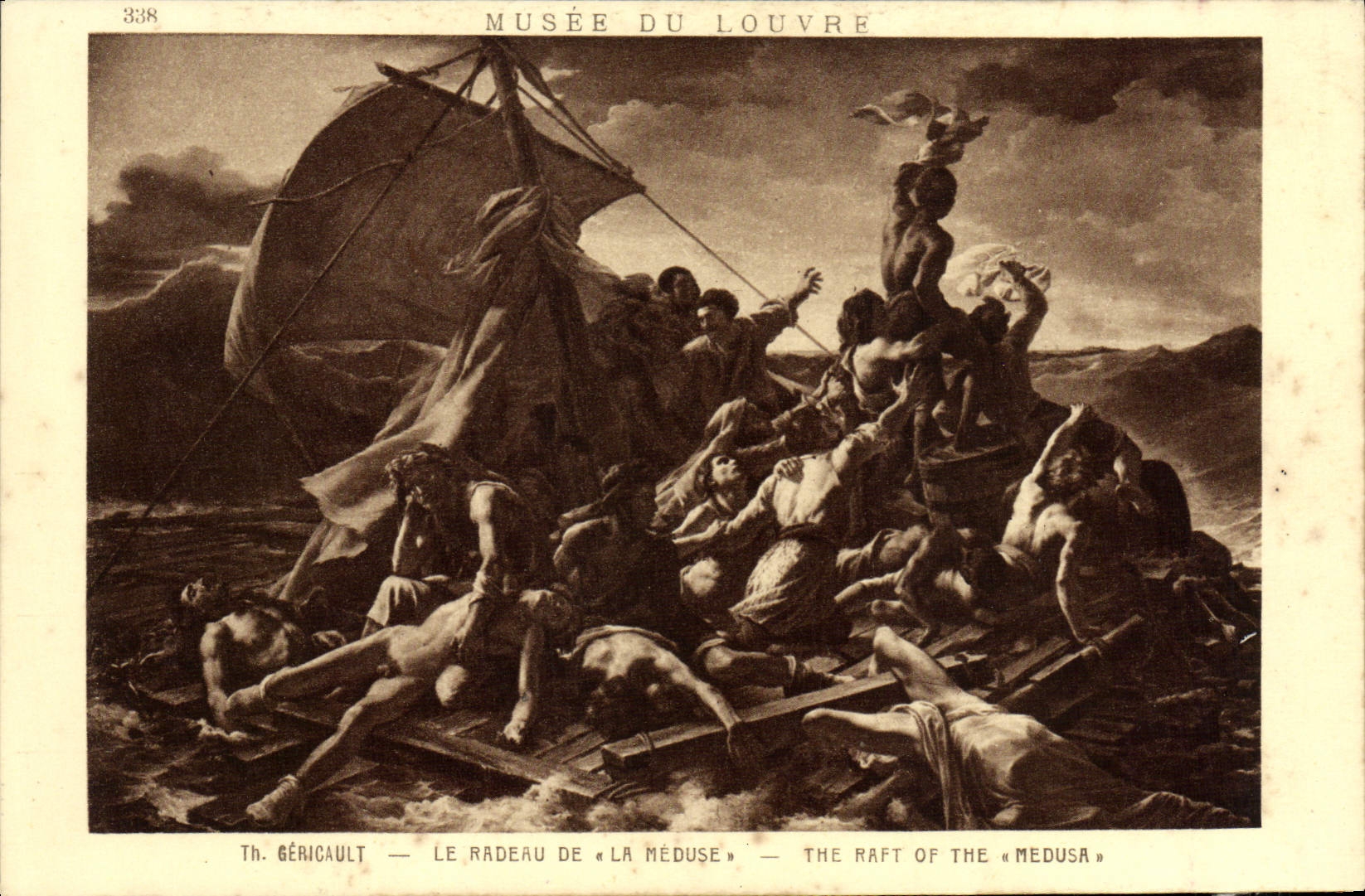 VINTAGE POSTCARD Gericault the radeaun of the Jellyfish