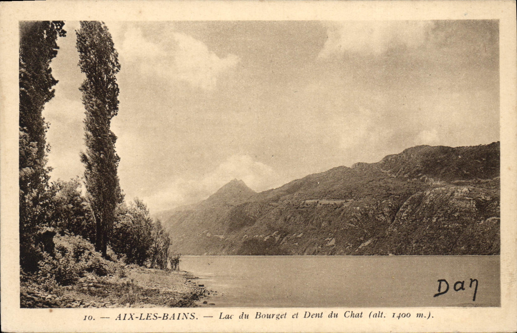 CPA Aix Les Bains Lac Du Bourget Et Dent Du Chat