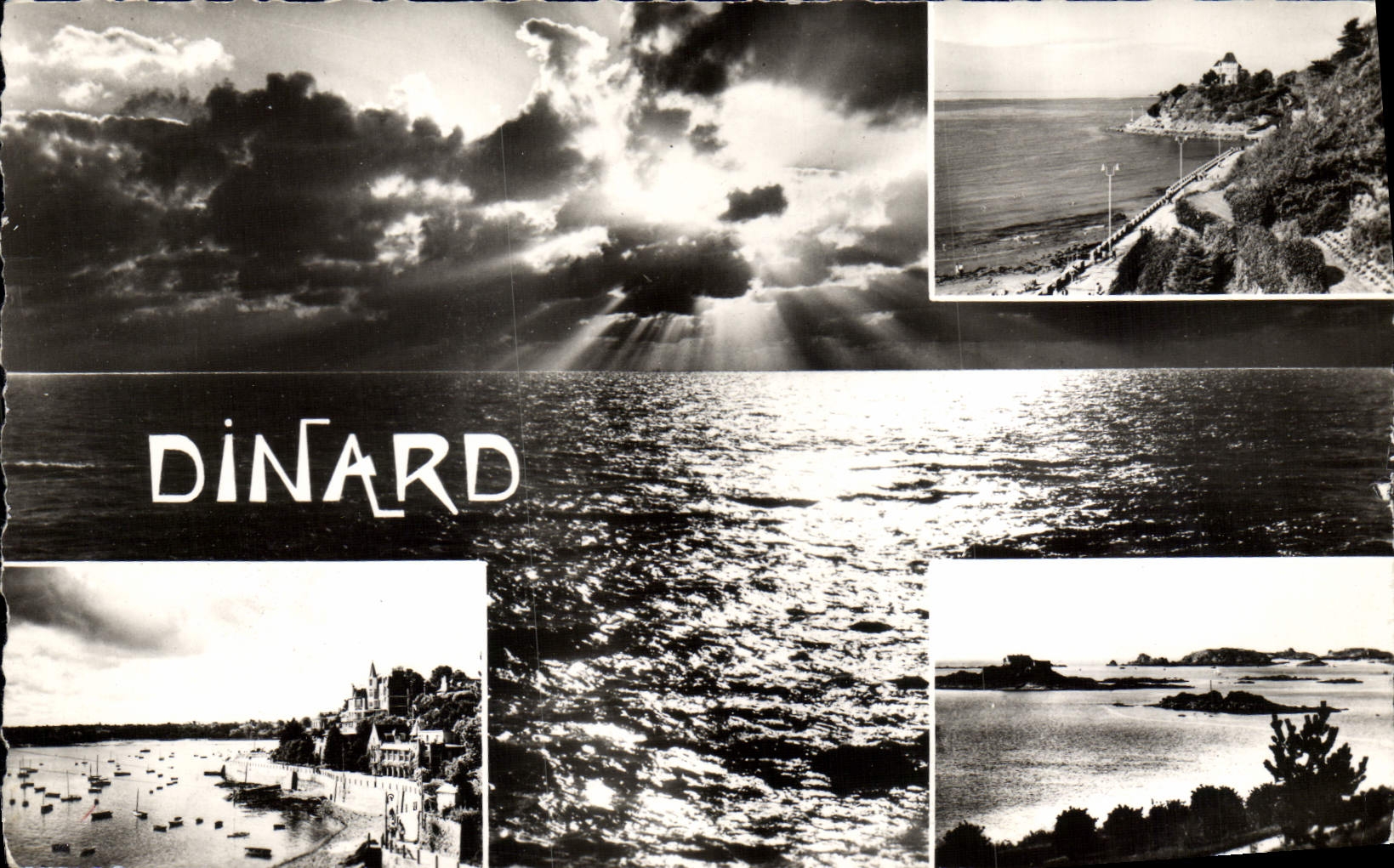 CPM Dinard Promenade des Allies Promenade au clair de lune Vue vers le fort de l'ile de Cezembre