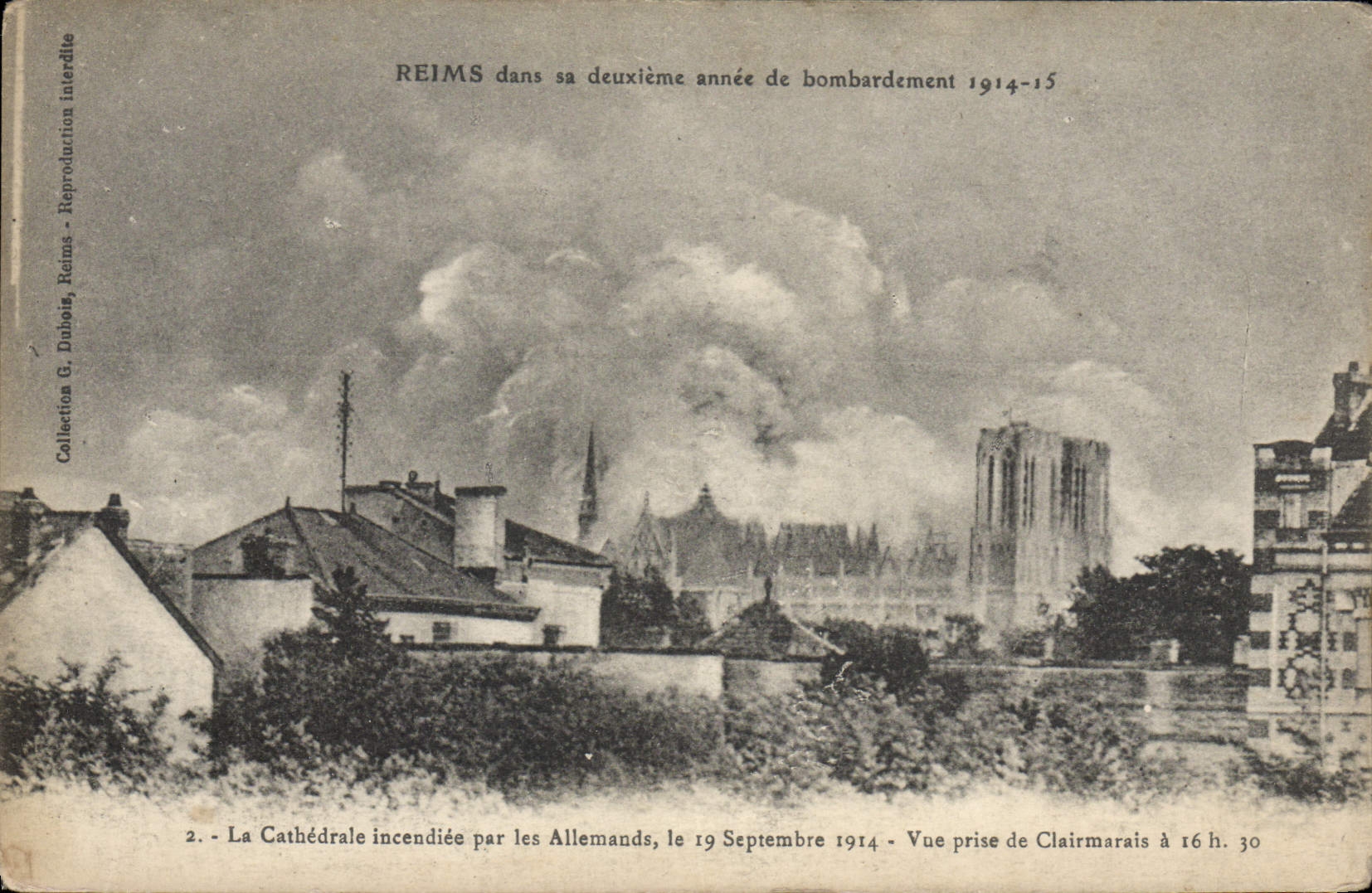 CPA Reims Dans Sa Deuxieme Annee annee de bombardement La cathedrale Militaria