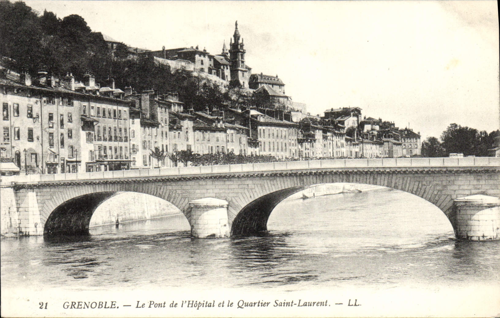 CPA Grenoble Le Pont De I'Hopital Et Le quartier Saint Laurent