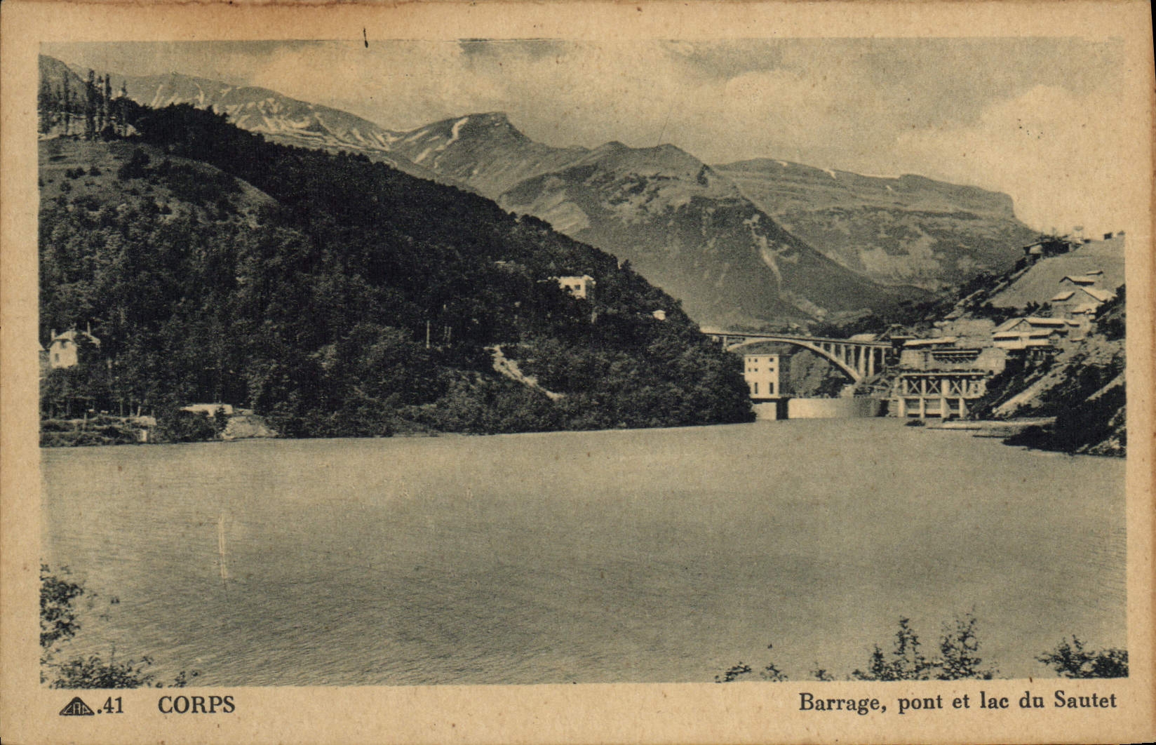 CPA Corps Barrage Pont et Lac Du Saulet