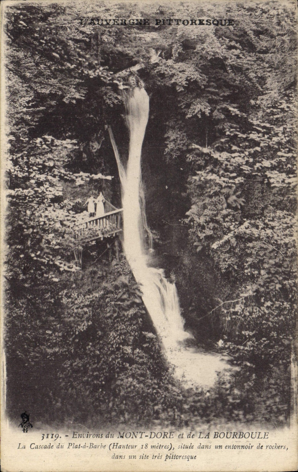 CPA Environs du Mont Dore et de la Bourboule La cascade du Plat a Barbe 