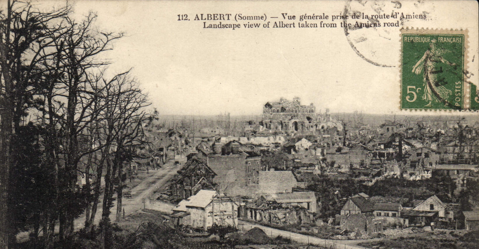 CPA Albert Vue Generale Prise de la route D'Amiens
