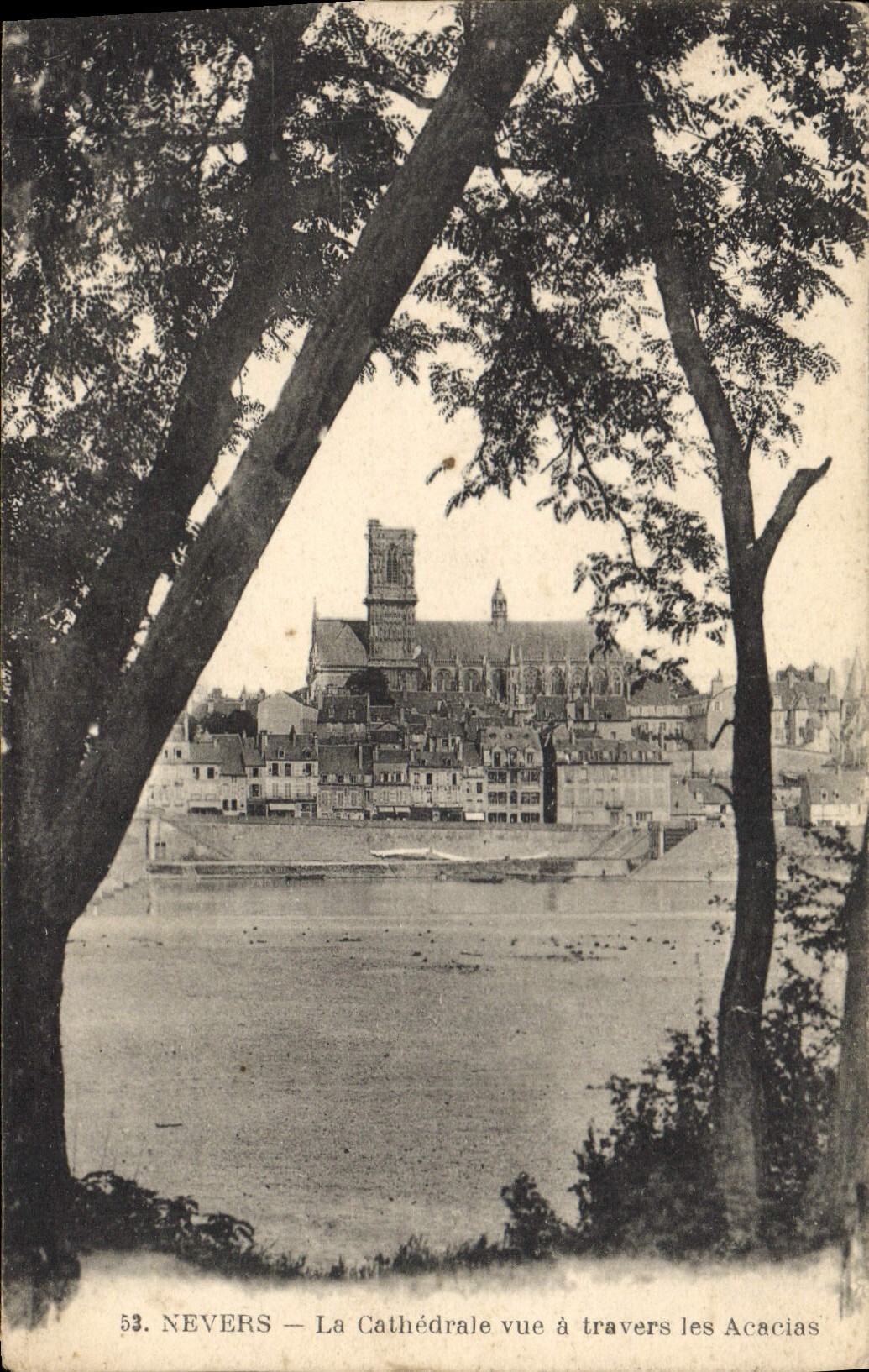 CPA Nevers La Cathedrale Vue a Travers les Acacias