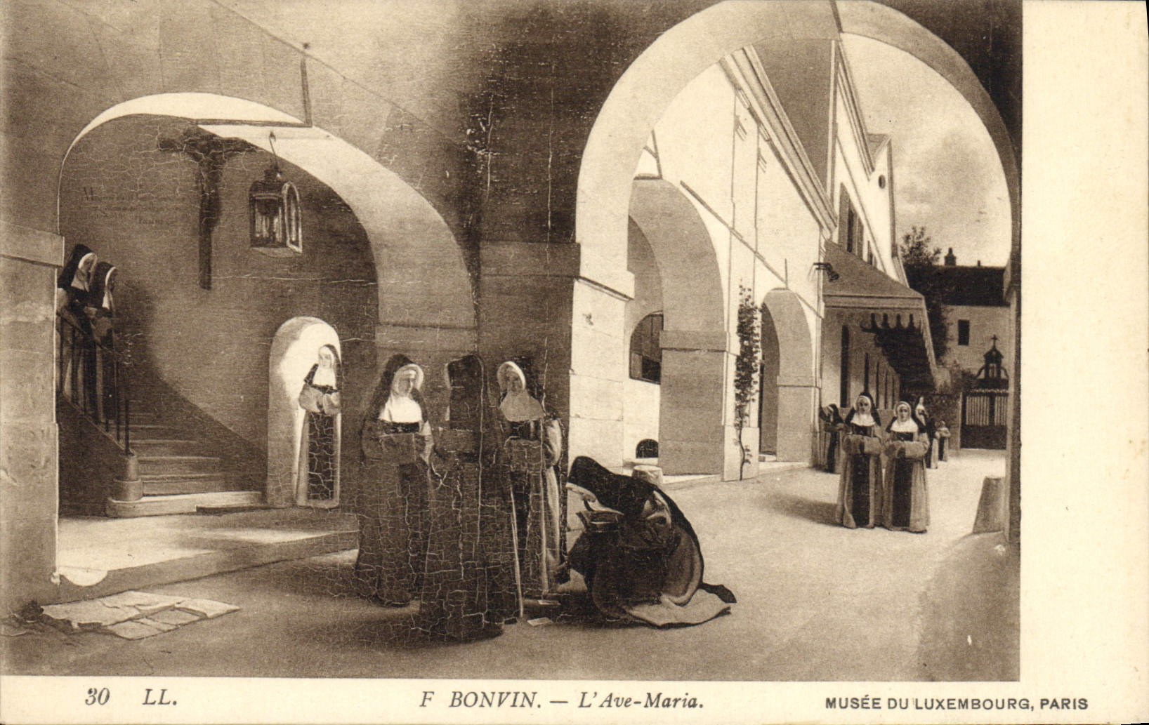 VINTAGE POSTCARD Bonvin the Ave Maria Museum of Luxembourg Paris