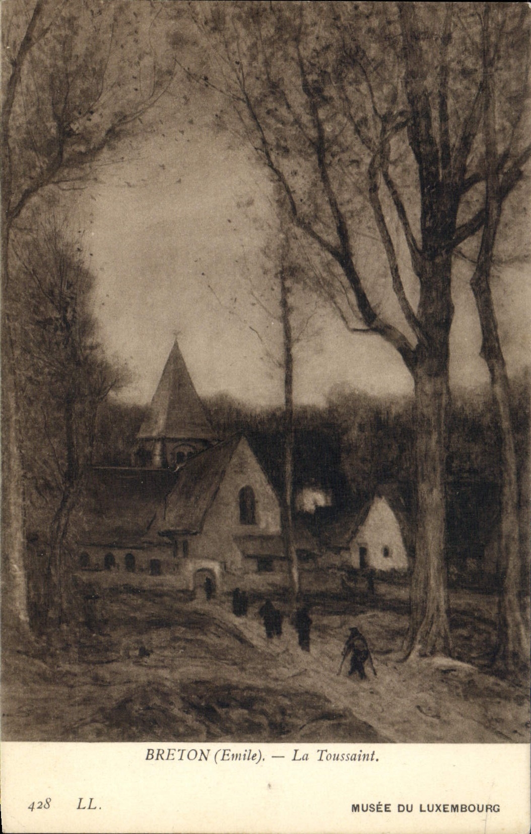 VINTAGE POSTCARD Museum Of Luxembourg Paris Breton All Saints' day