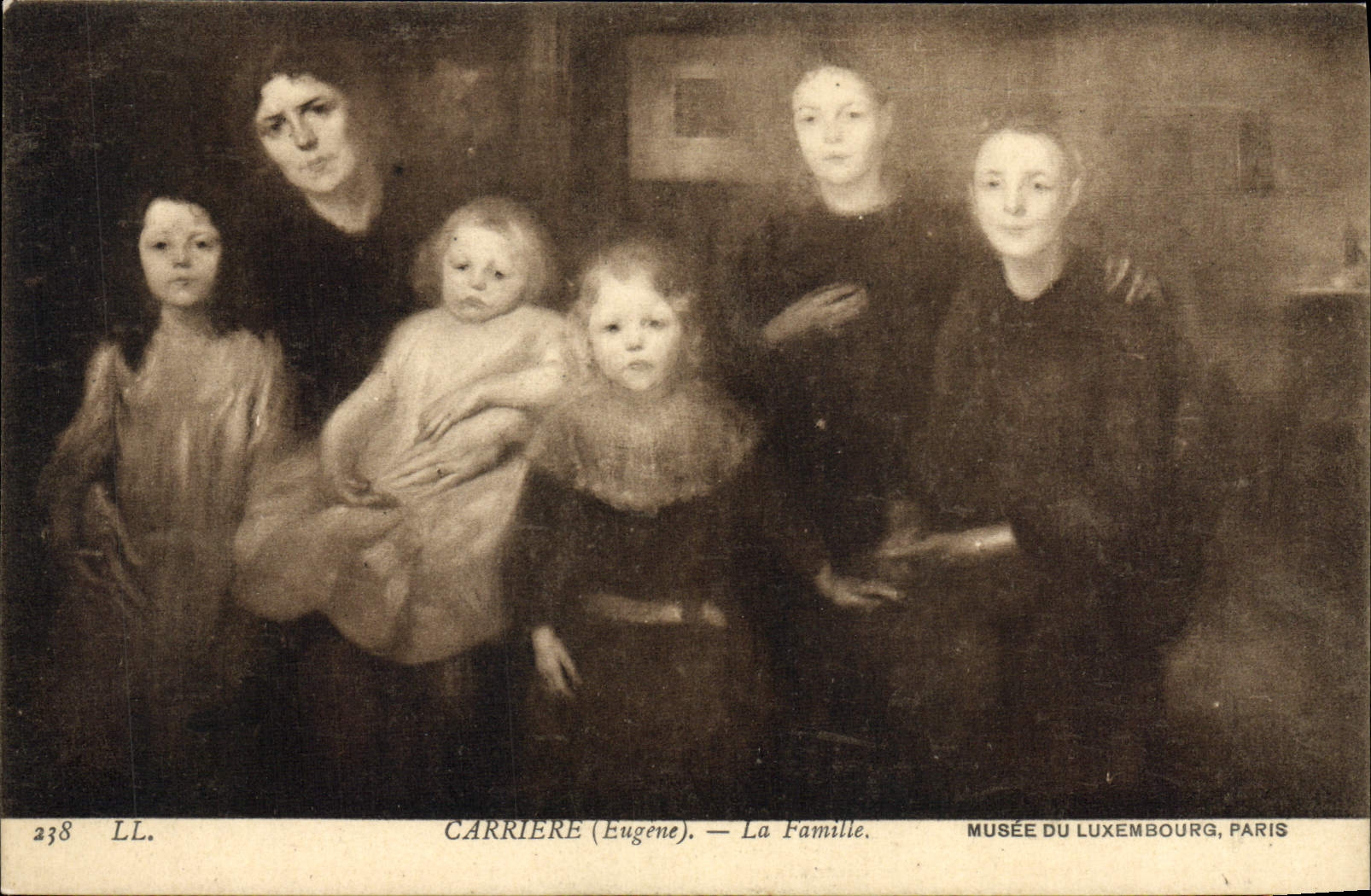 VINTAGE POSTCARD Museum Of Luxembourg Paris Career the Family