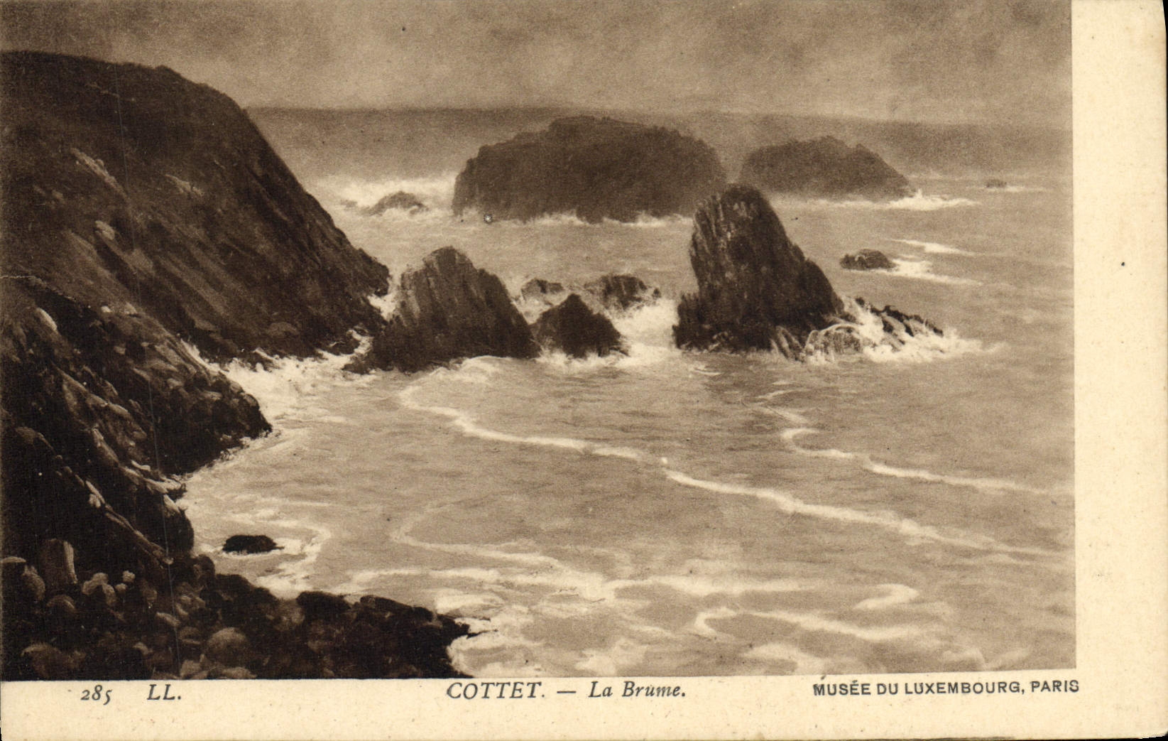 VINTAGE POSTCARD Museum Of Luxembourg Paris Cottet Fog