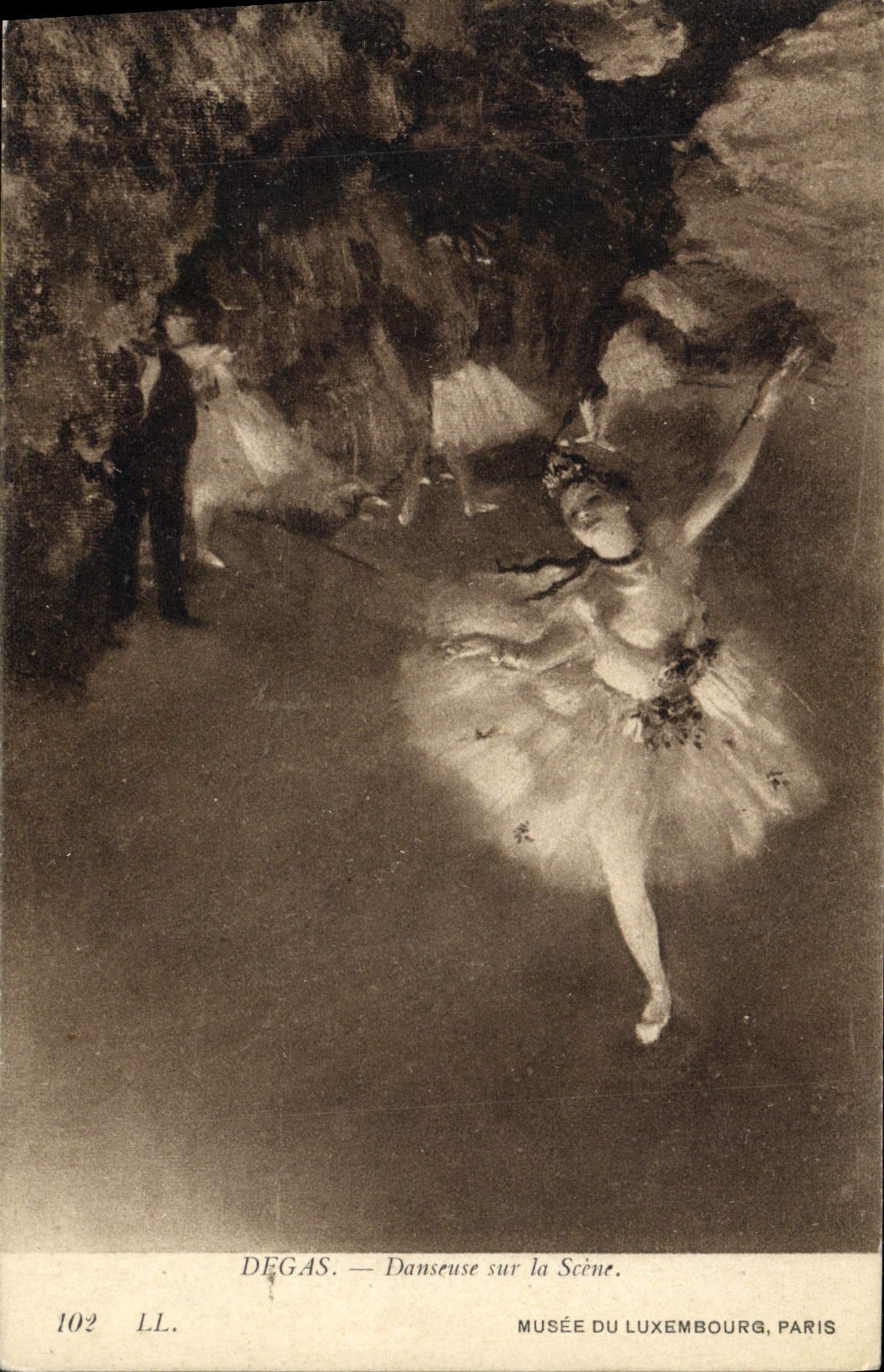 VINTAGE POSTCARD Museum Of Luxembourg Paris Degas Dancer On the Scene
