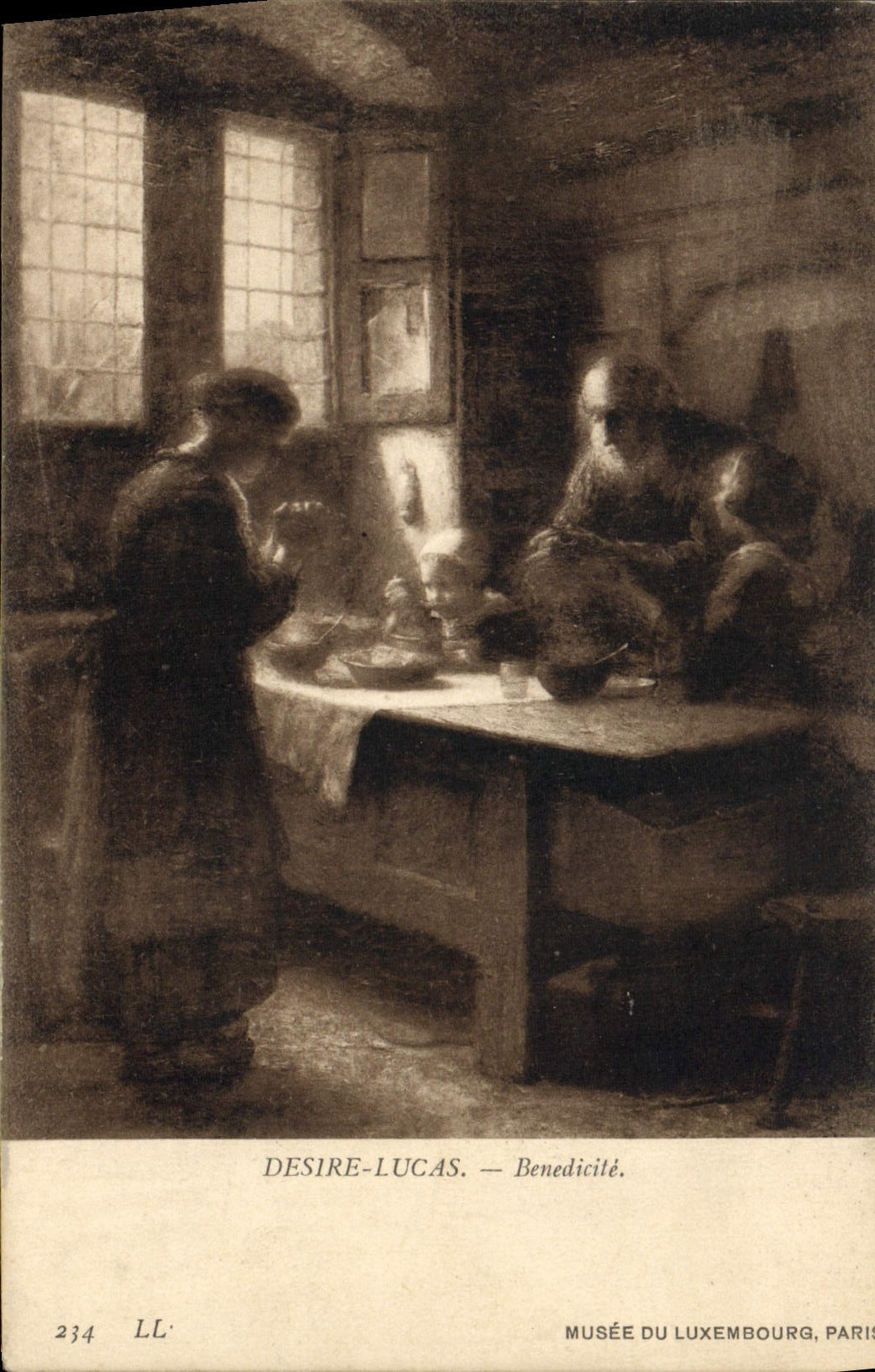 VINTAGE POSTCARD Museum Of Luxembourg Paris Desired Lucas Grace