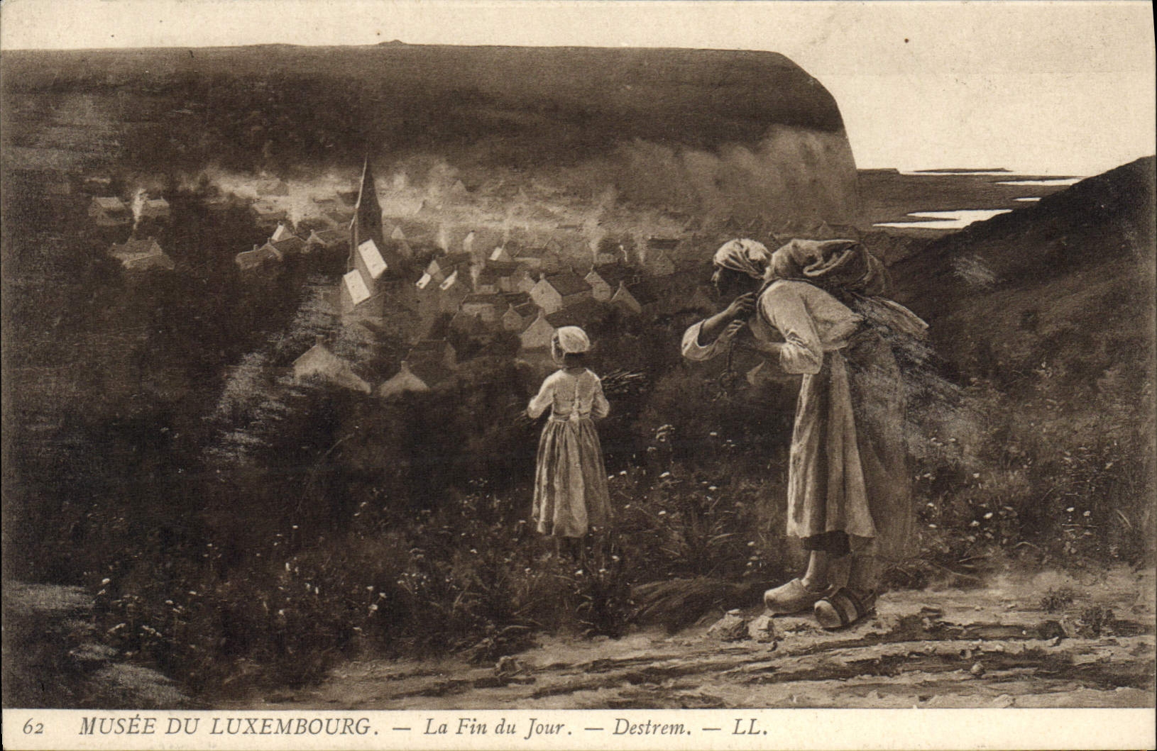 VINTAGE POSTCARD Museum Of Luxembourg Paris End of the Destrem Day