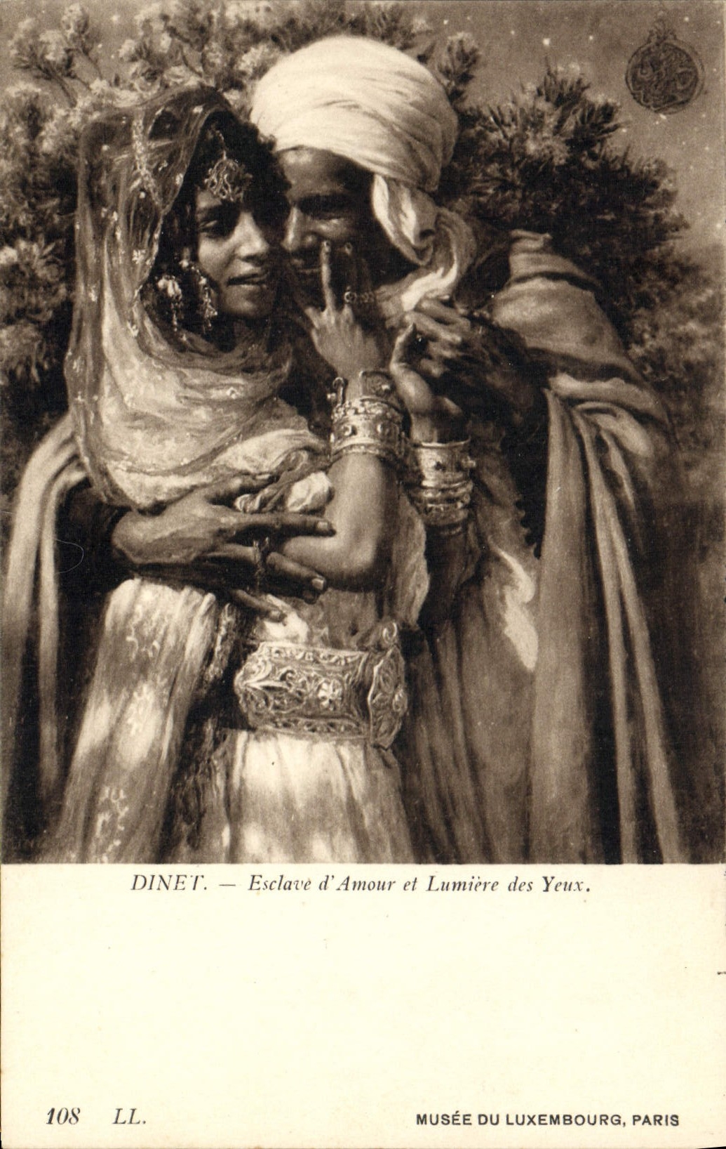 VINTAGE POSTCARD Museum Of Luxembourg Paris Dinet Slave of Love and Light of the eyes Woman