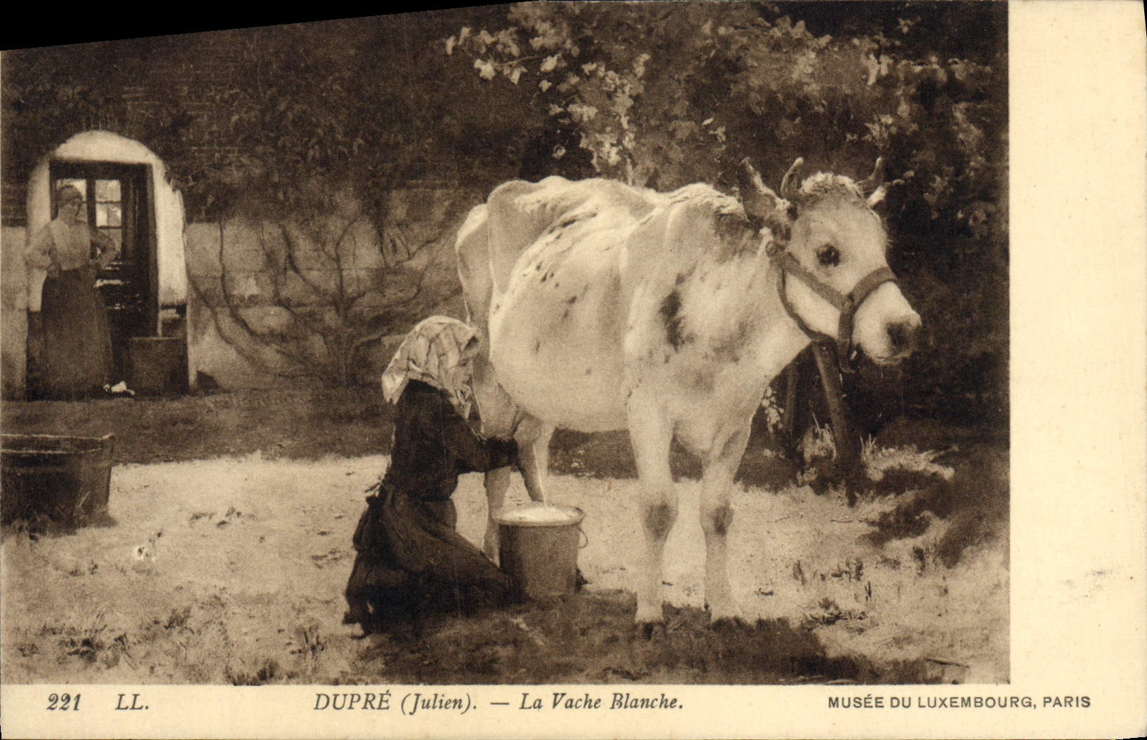 VINTAGE POSTCARD Museum Of Luxembourg Paris Dupre the White Cow