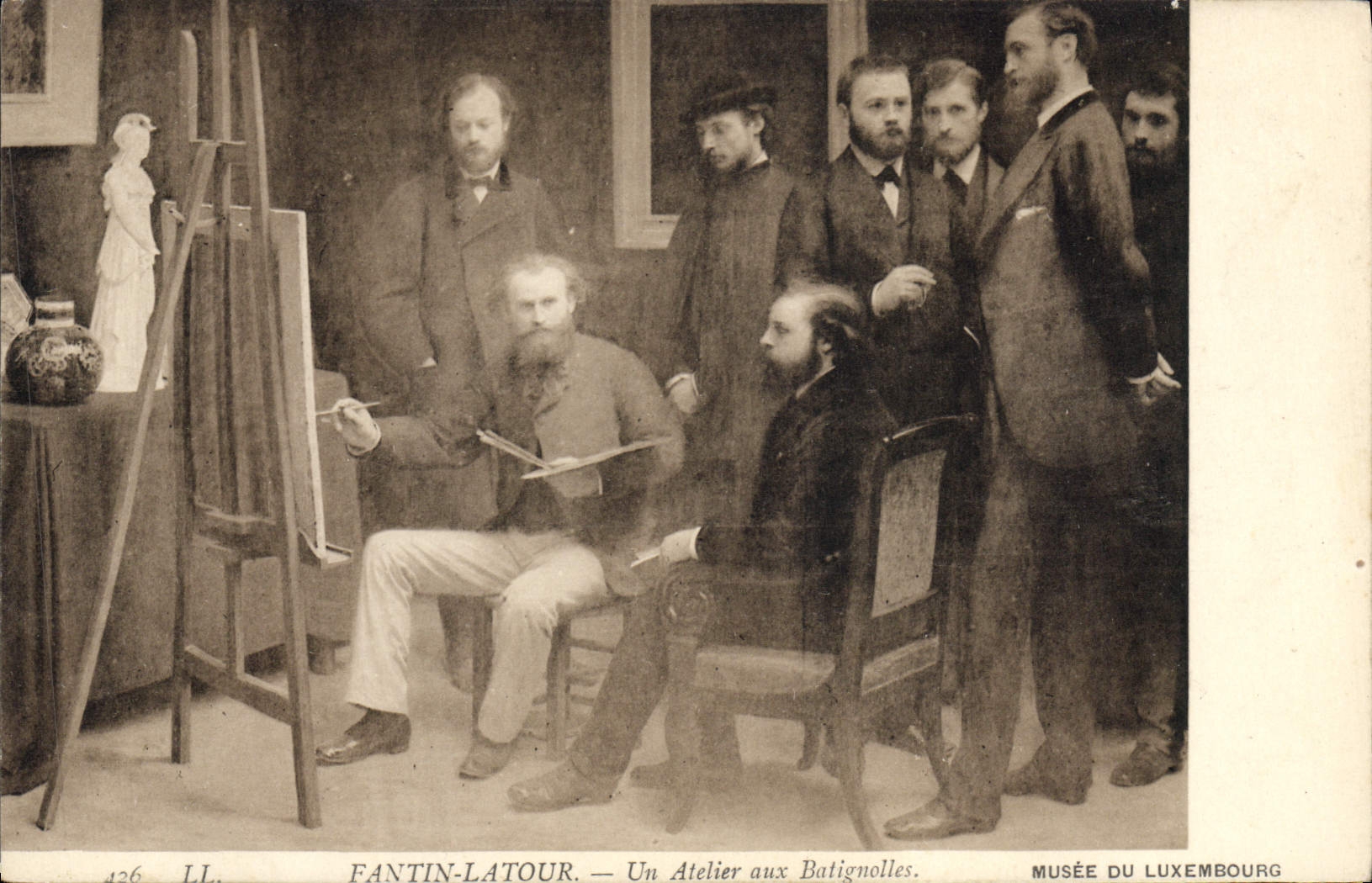 Museo de la POSTAL de la VENDIMIA de Luxemburgo París Fantin Latour un taller en Batignolles