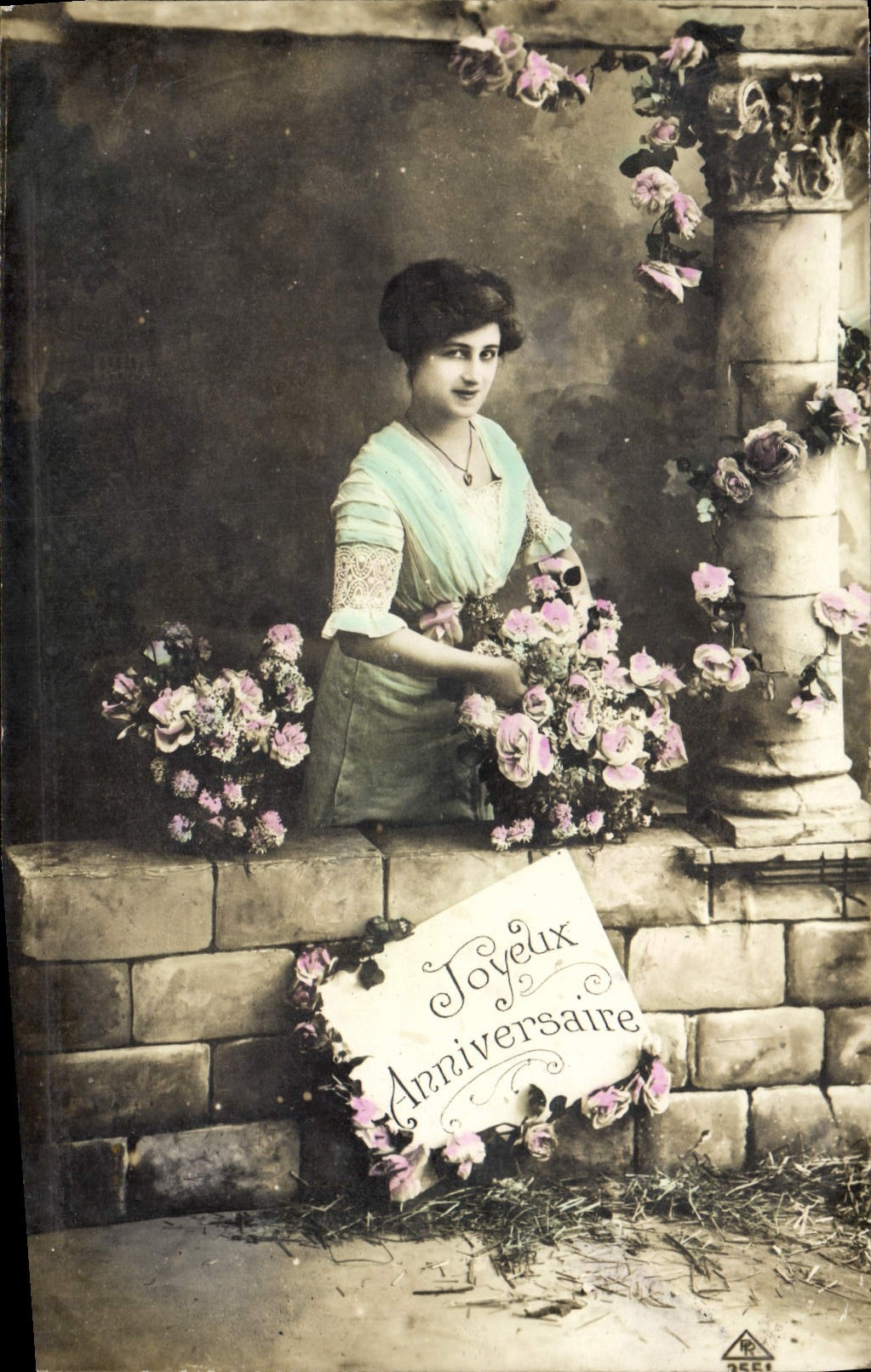 VINTAGE POSTCARD Happy Birthday Woman